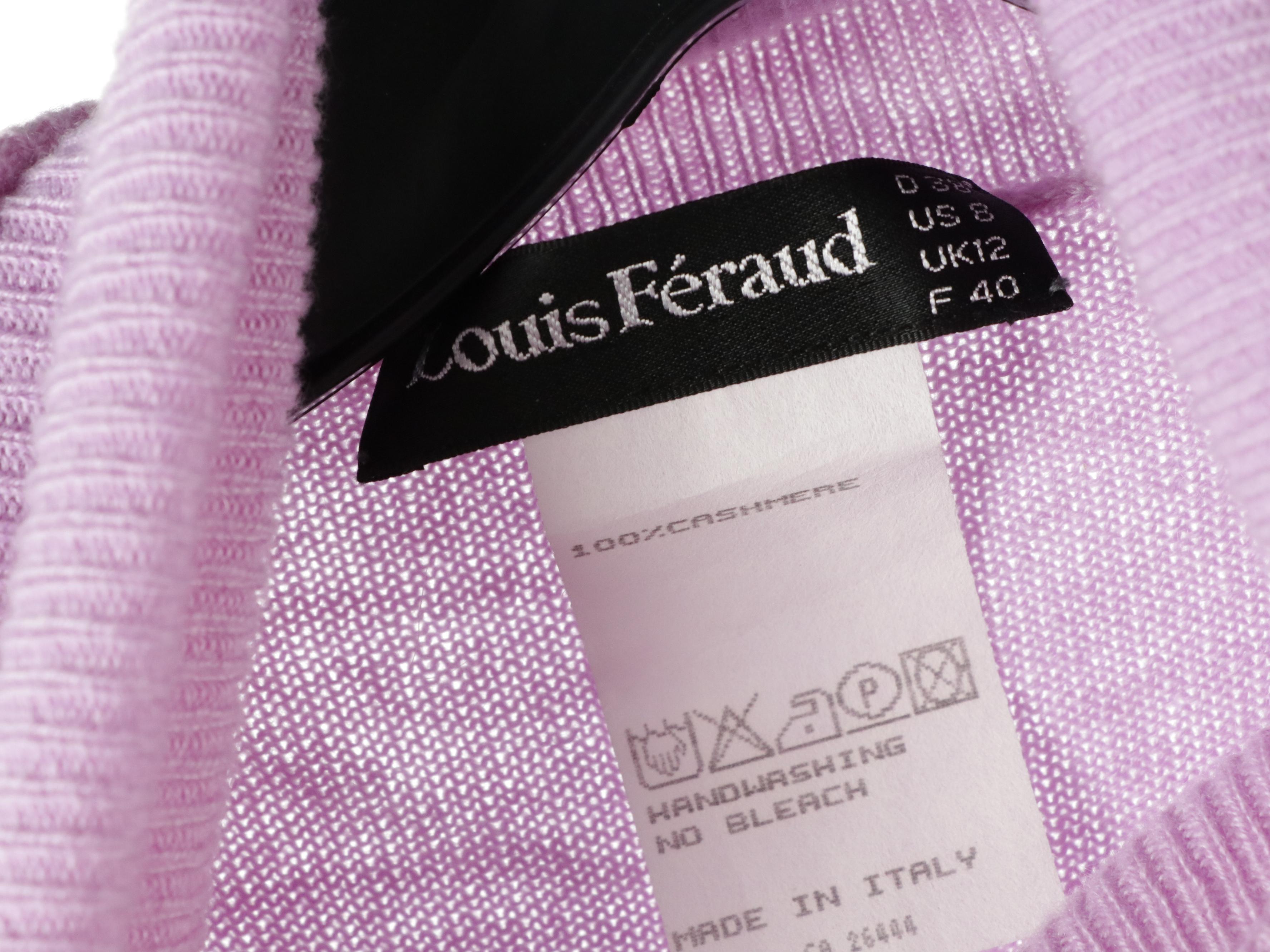 Chanel Black Wool Skirts W/ Louis Feraud Purple Cashmere Short Sleeve Turtleneck