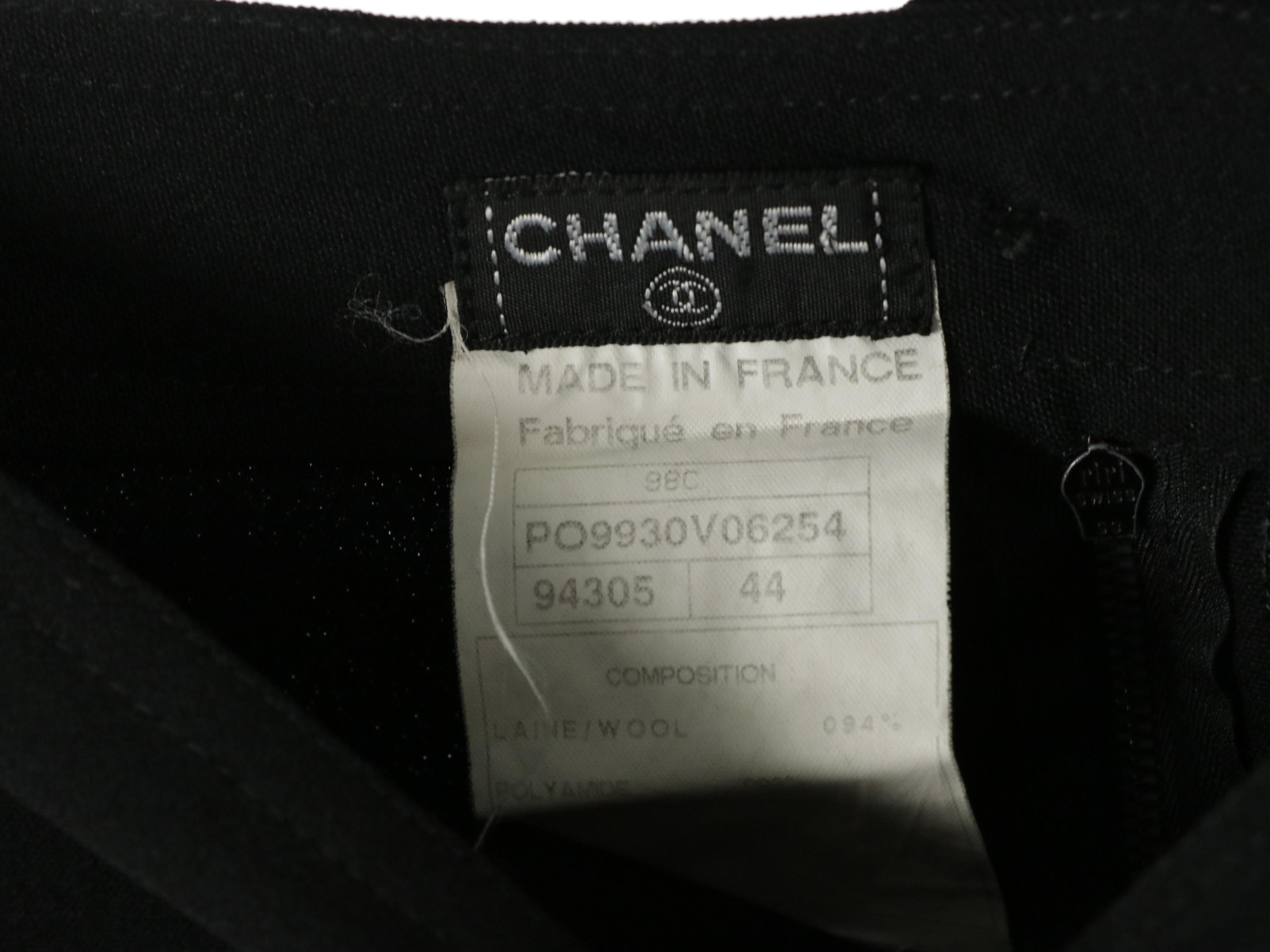 Chanel Black Wool Skirts W/ Louis Feraud Purple Cashmere Short Sleeve Turtleneck