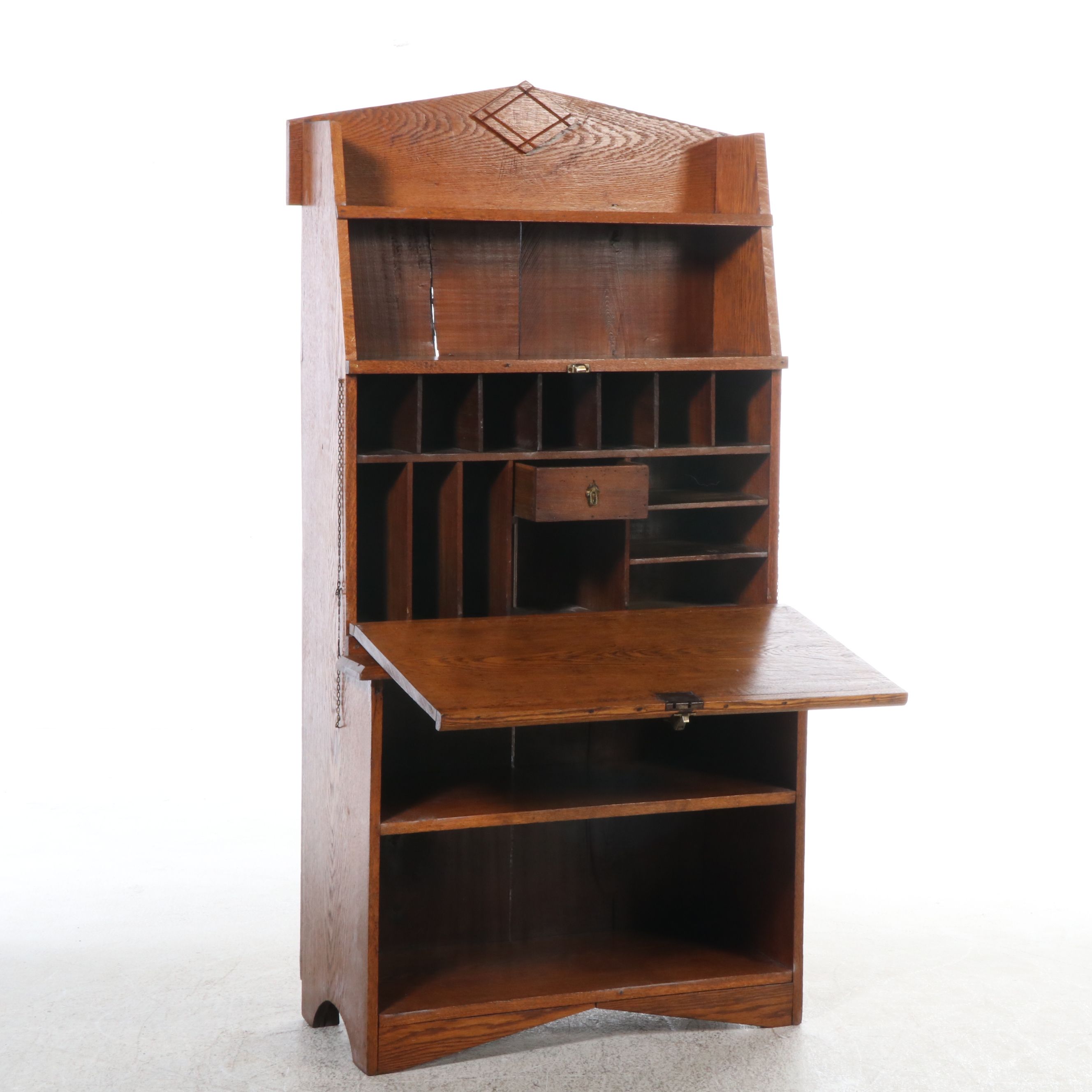 Late Victorian Oak Secretary Desk