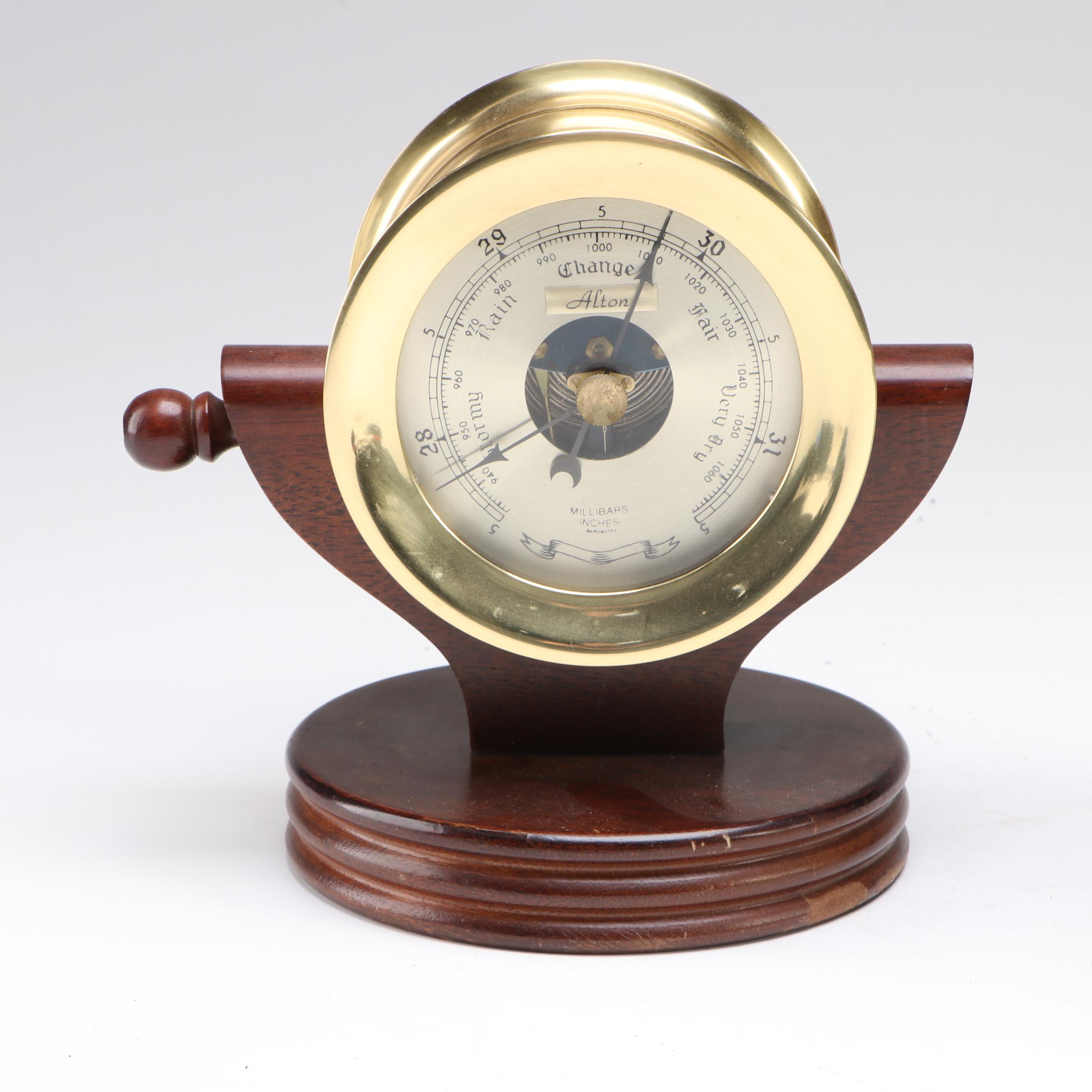 Alton Swiveling Clock and Barometer with Jason Wall Hygrometer and Thermometer