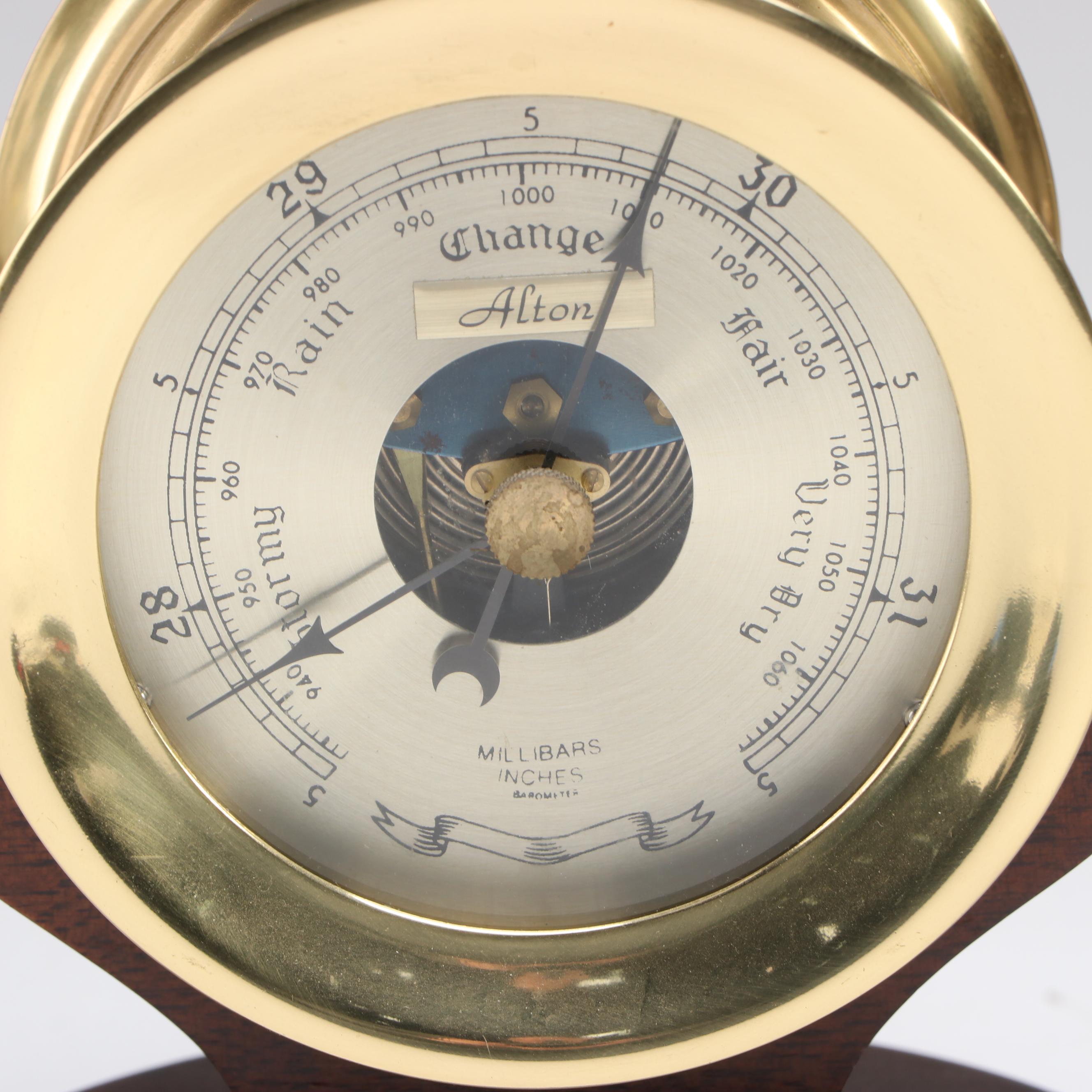 Alton Swiveling Clock and Barometer with Jason Wall Hygrometer and Thermometer