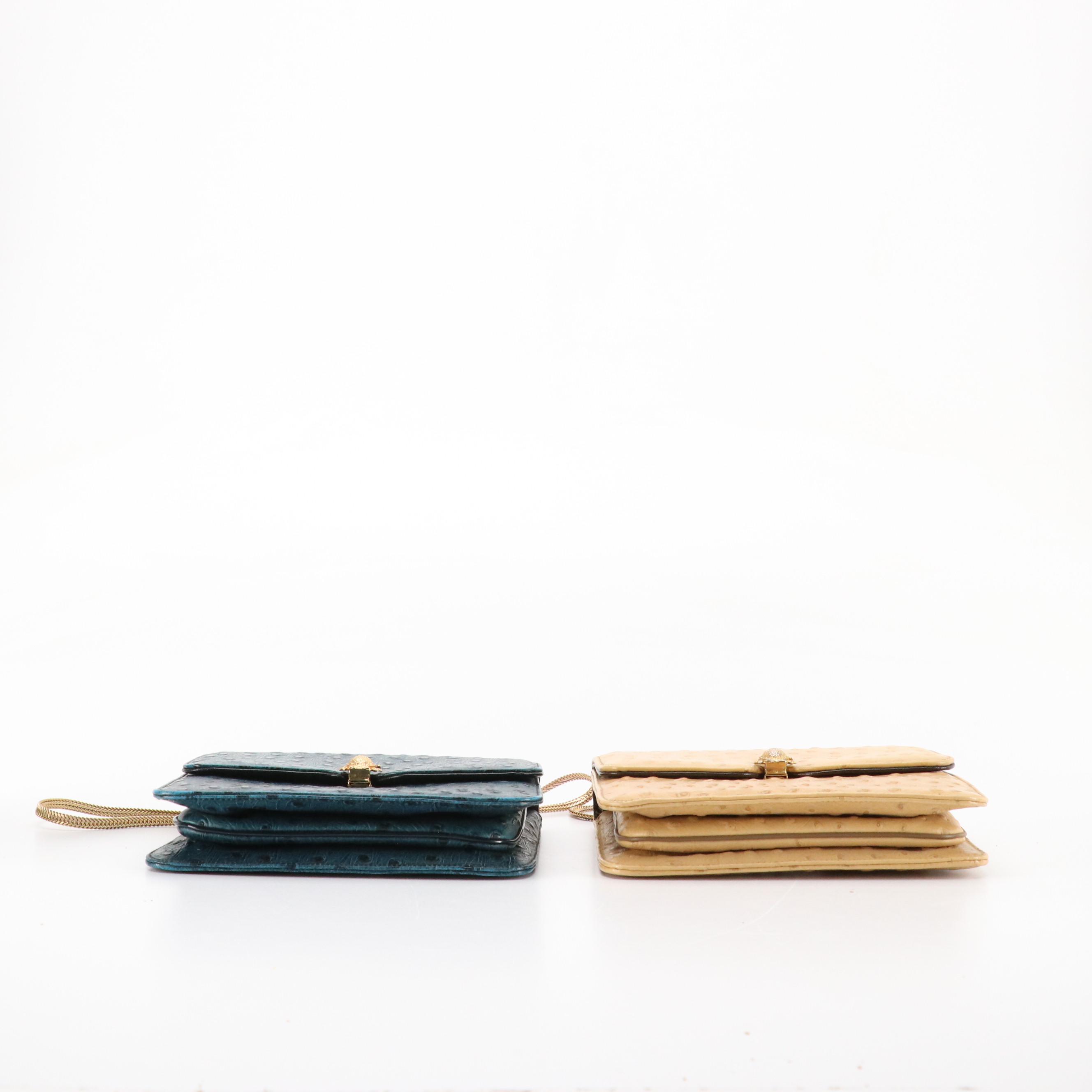 Delill Hand Beaded Strawberry Crossbody with Lou-Ran Embossed Leather Bags