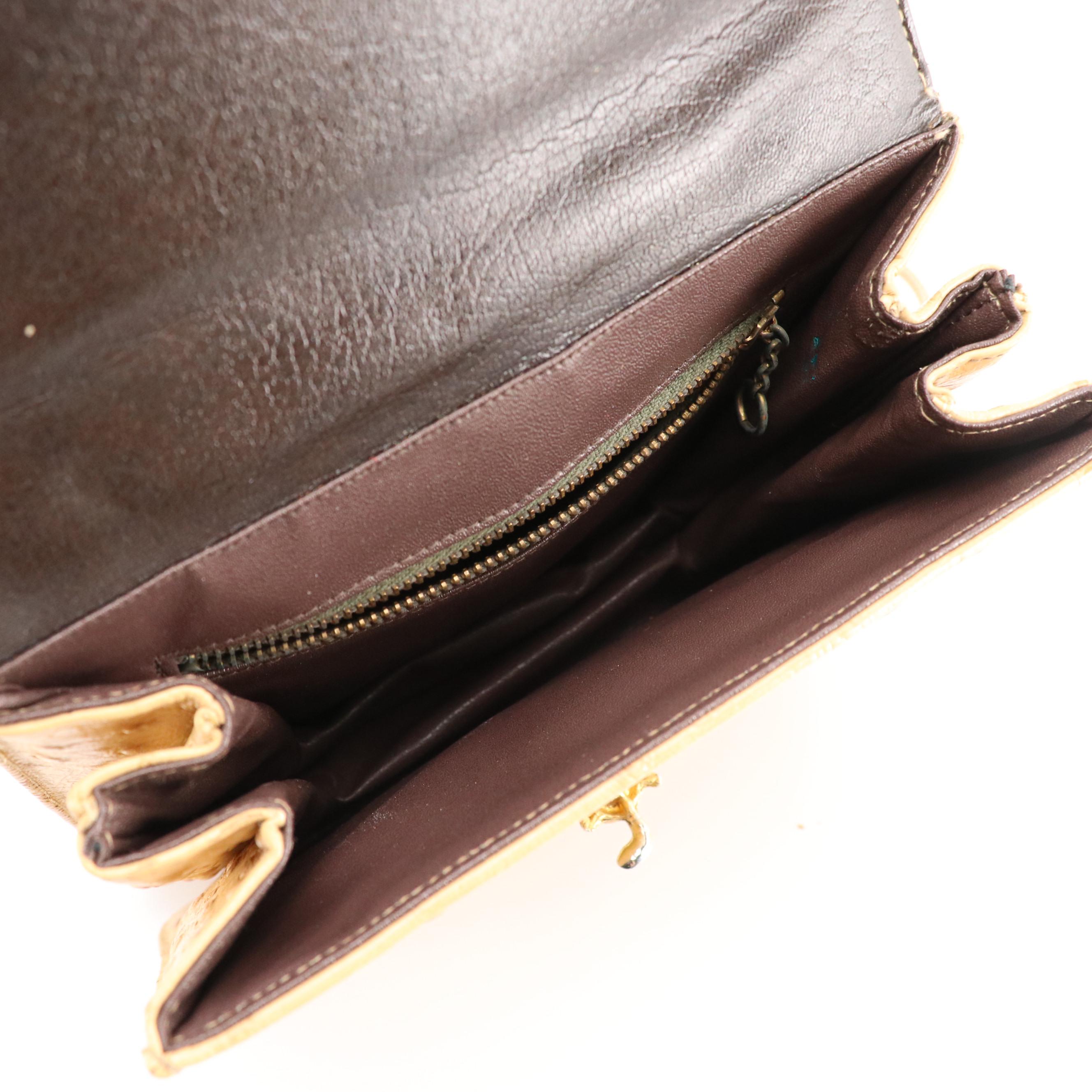 Delill Hand Beaded Strawberry Crossbody with Lou-Ran Embossed Leather Bags