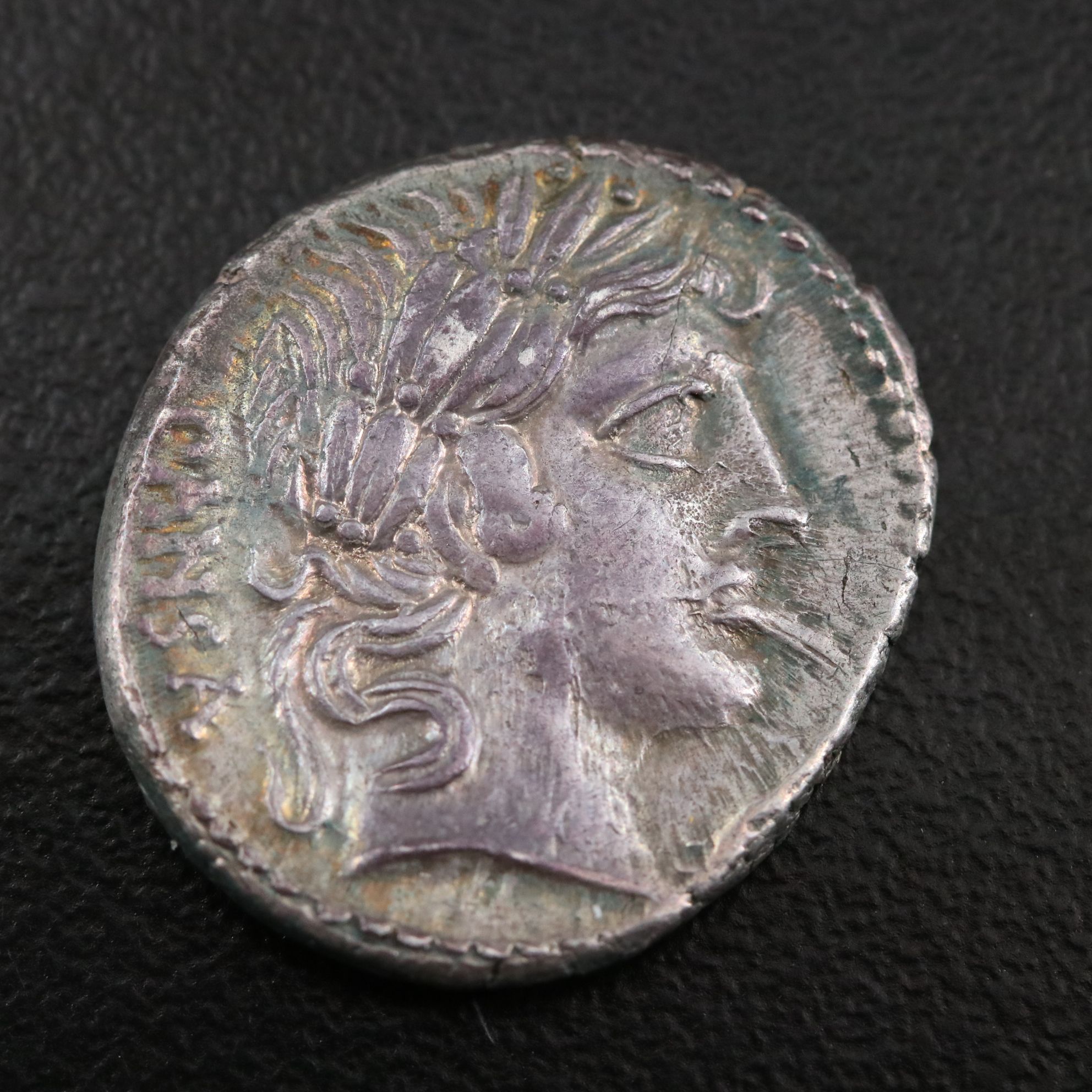 Ancient Roman Republic AR Denarius Coin of C. Vibia, ca. 90 B.C.