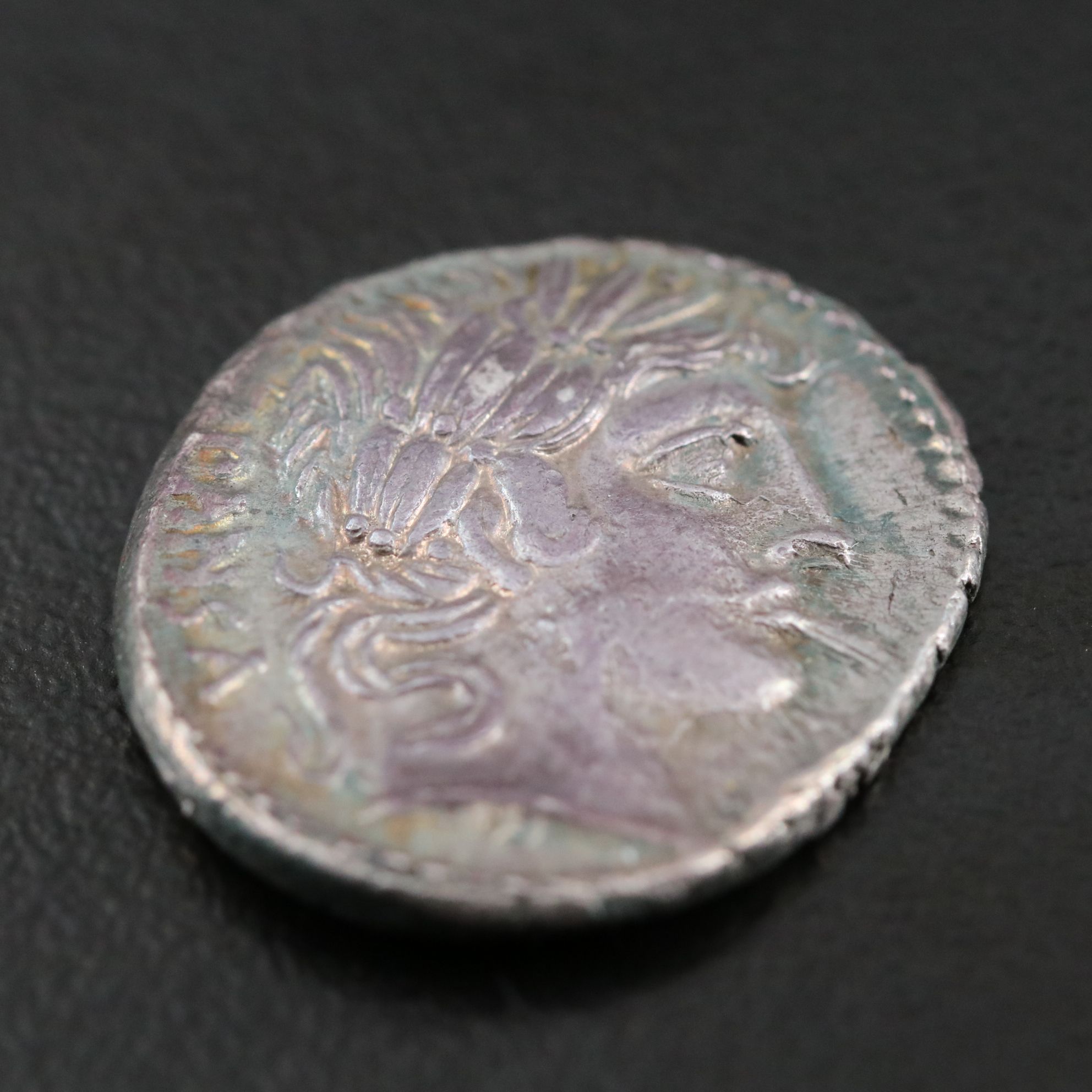 Ancient Roman Republic AR Denarius Coin of C. Vibia, ca. 90 B.C.