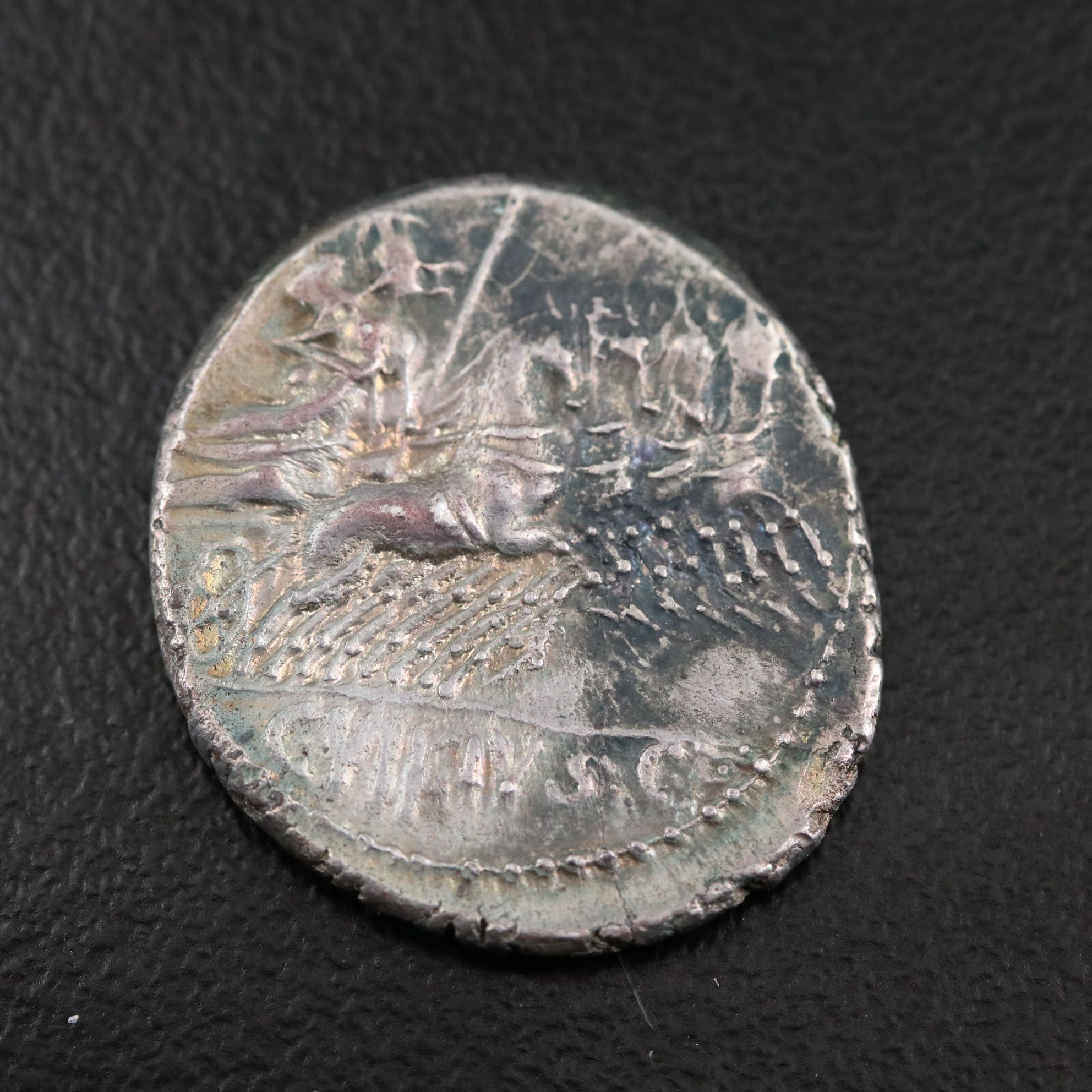 Ancient Roman Republic AR Denarius Coin of C. Vibia, ca. 90 B.C.