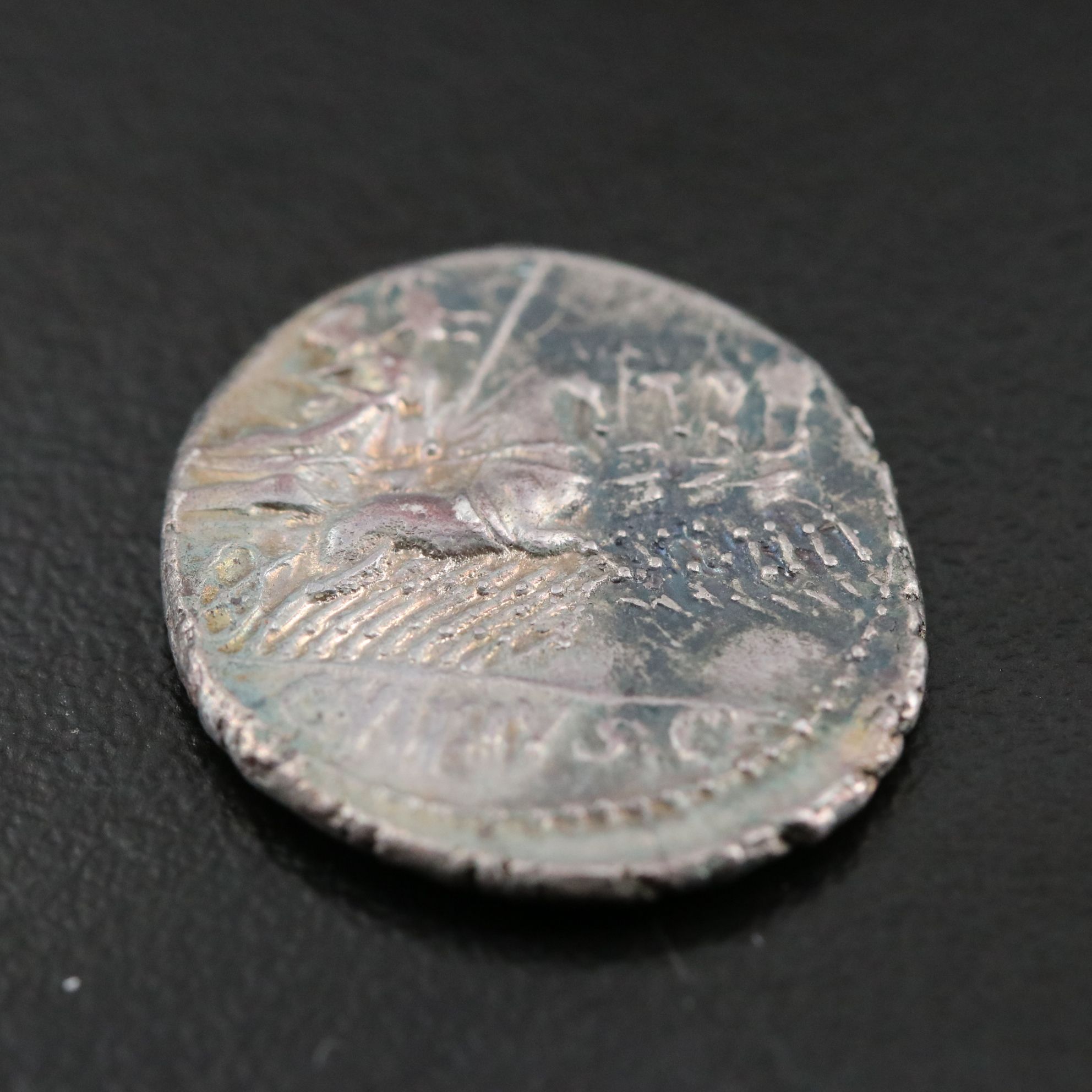 Ancient Roman Republic AR Denarius Coin of C. Vibia, ca. 90 B.C.