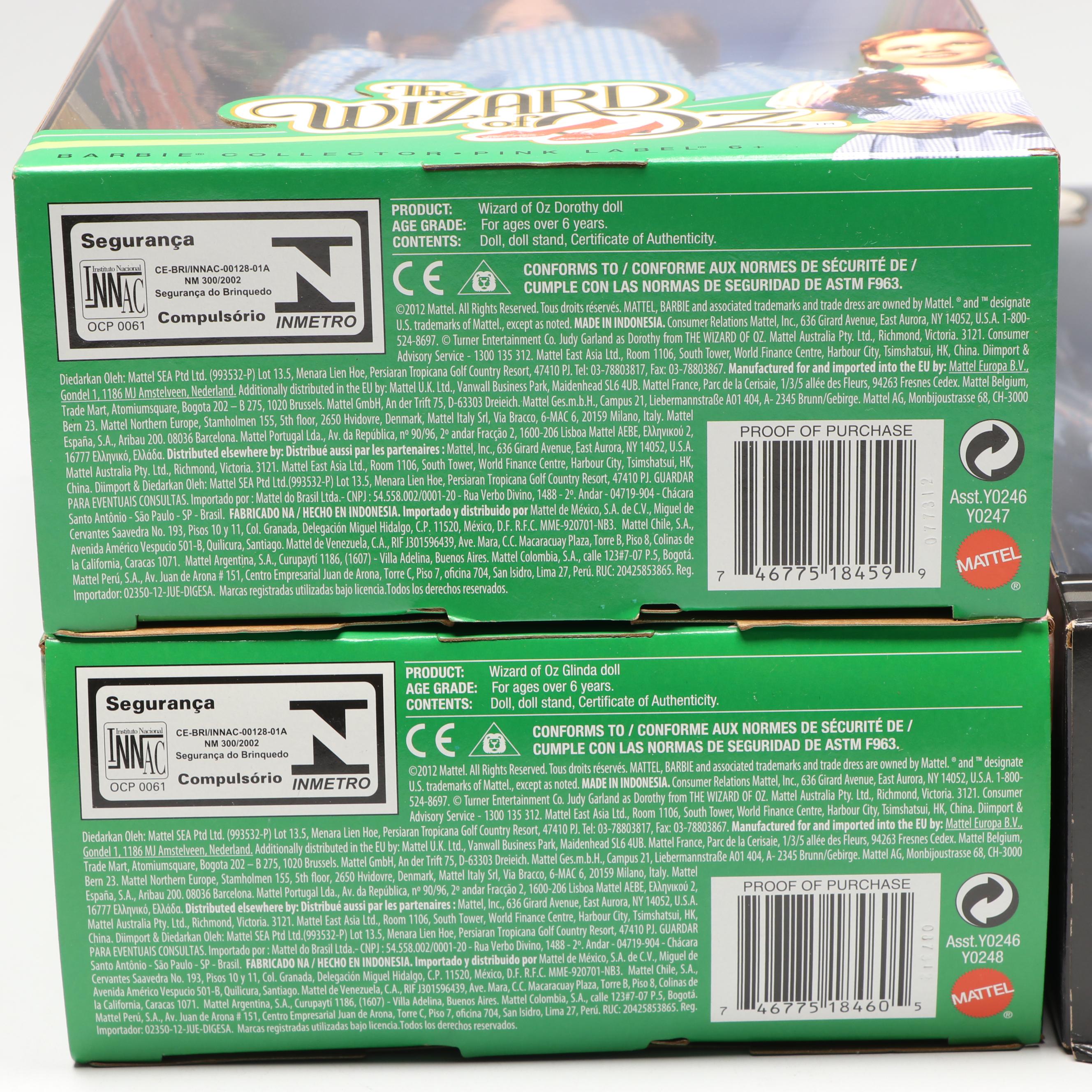 Mattel Barbie Collector Pink Label "The Wizard of Oz" Dolls