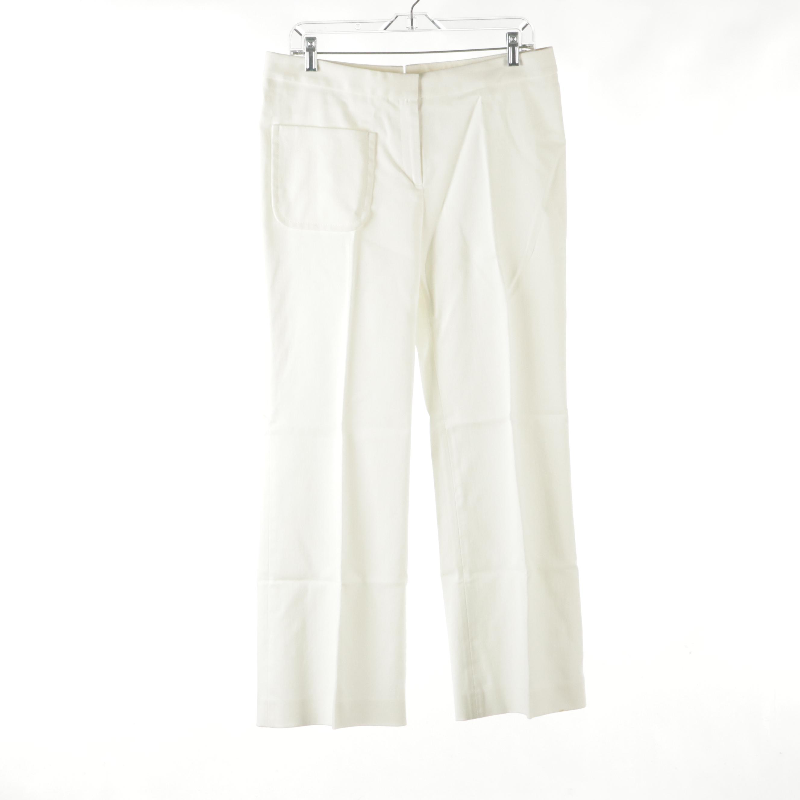 Barneys New York Cashmere Cardigan, Long Sleeve Top & Tank with White Pants