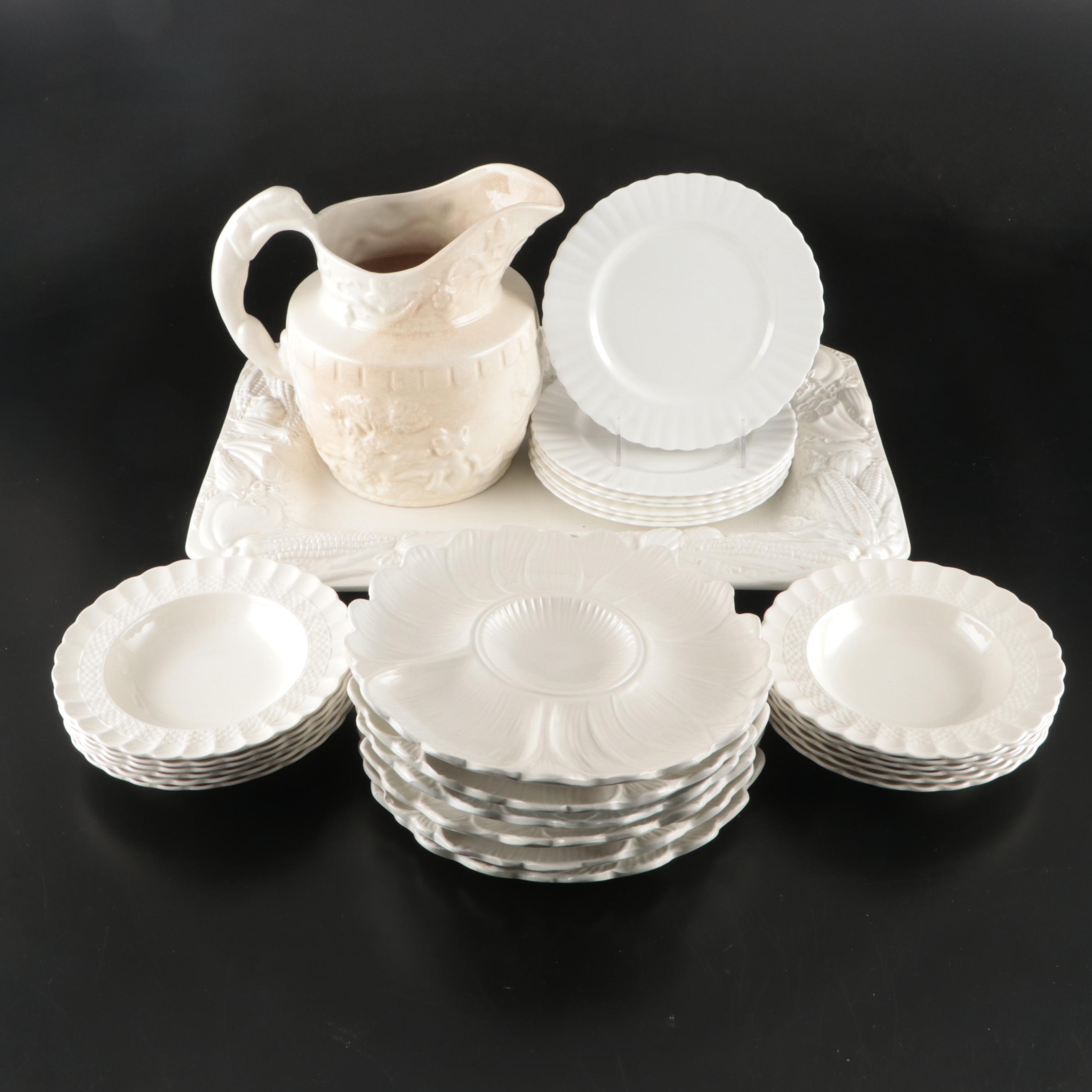 Arthur Wood Pitcher, Italian Relief Serving Dishes and More Dinnerware