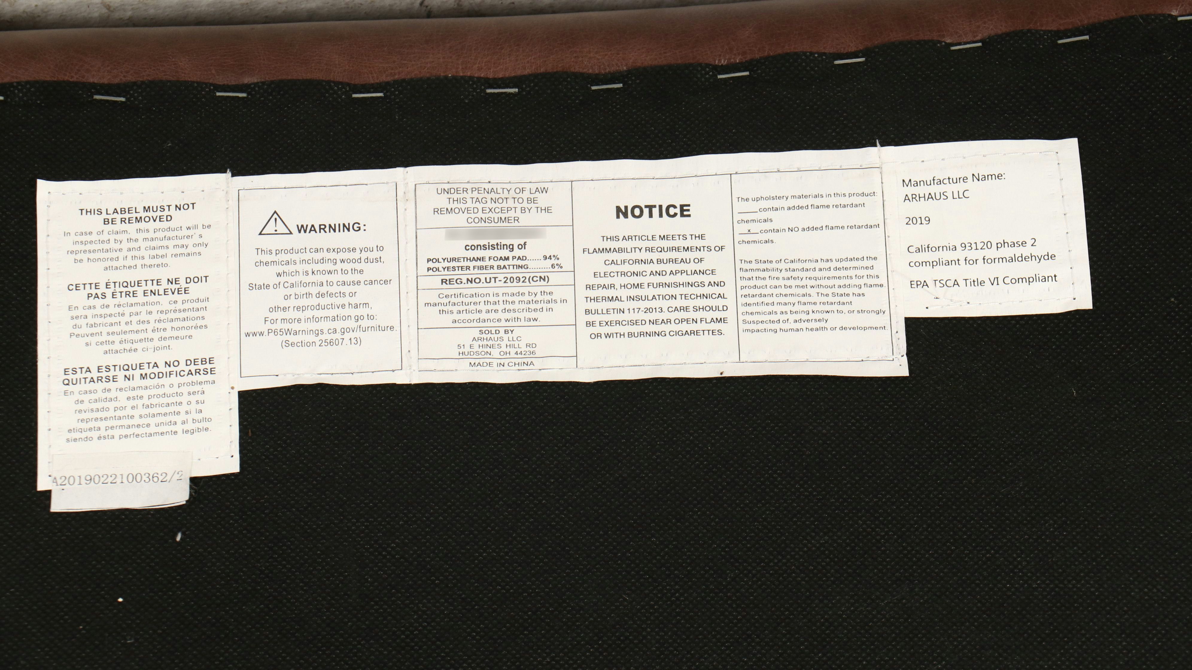 Arhaus Contemporary Leather Upholstered Lounge Chair