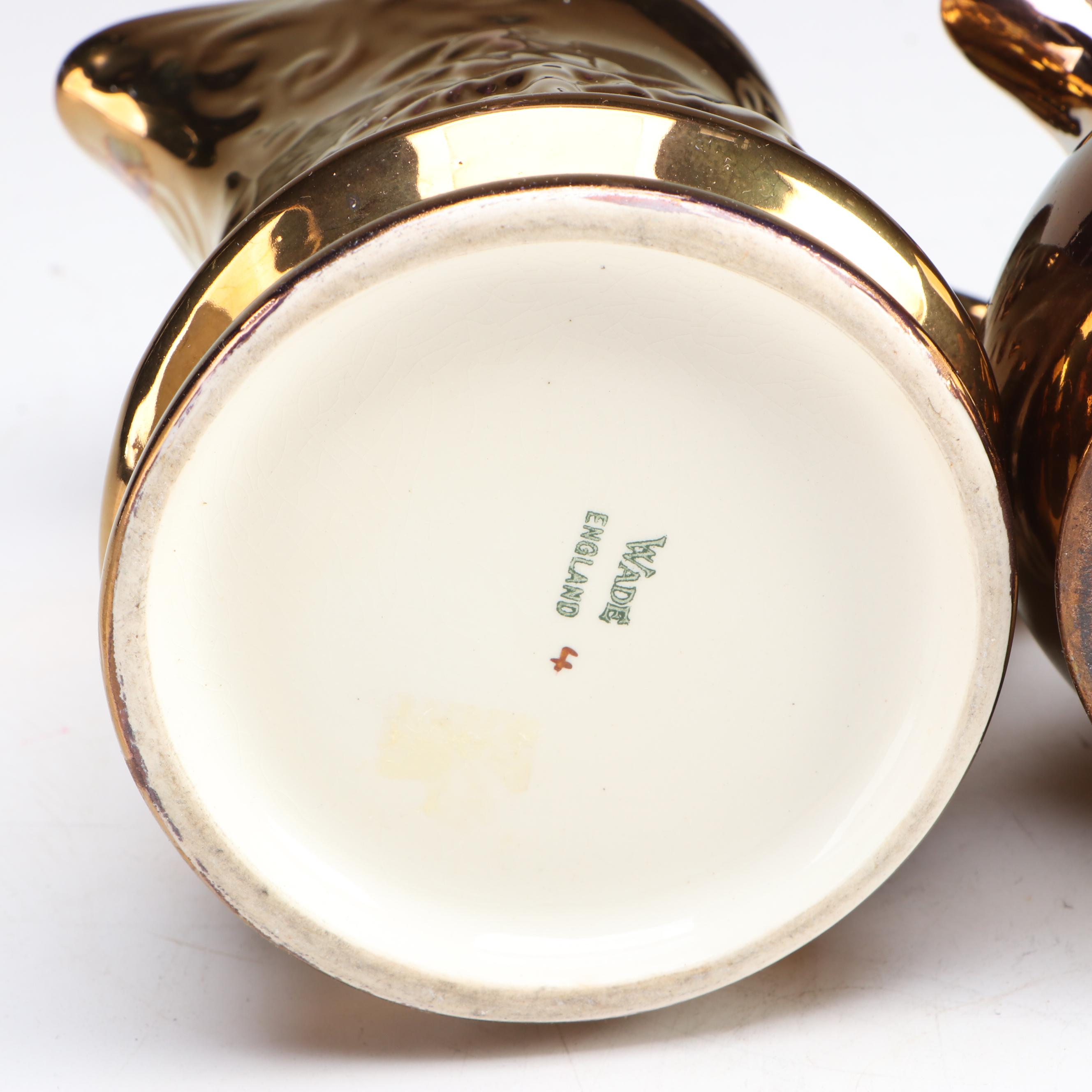 Wade with Other English Style Copper Lusterware Pitchers, Early to Mid-20th C.