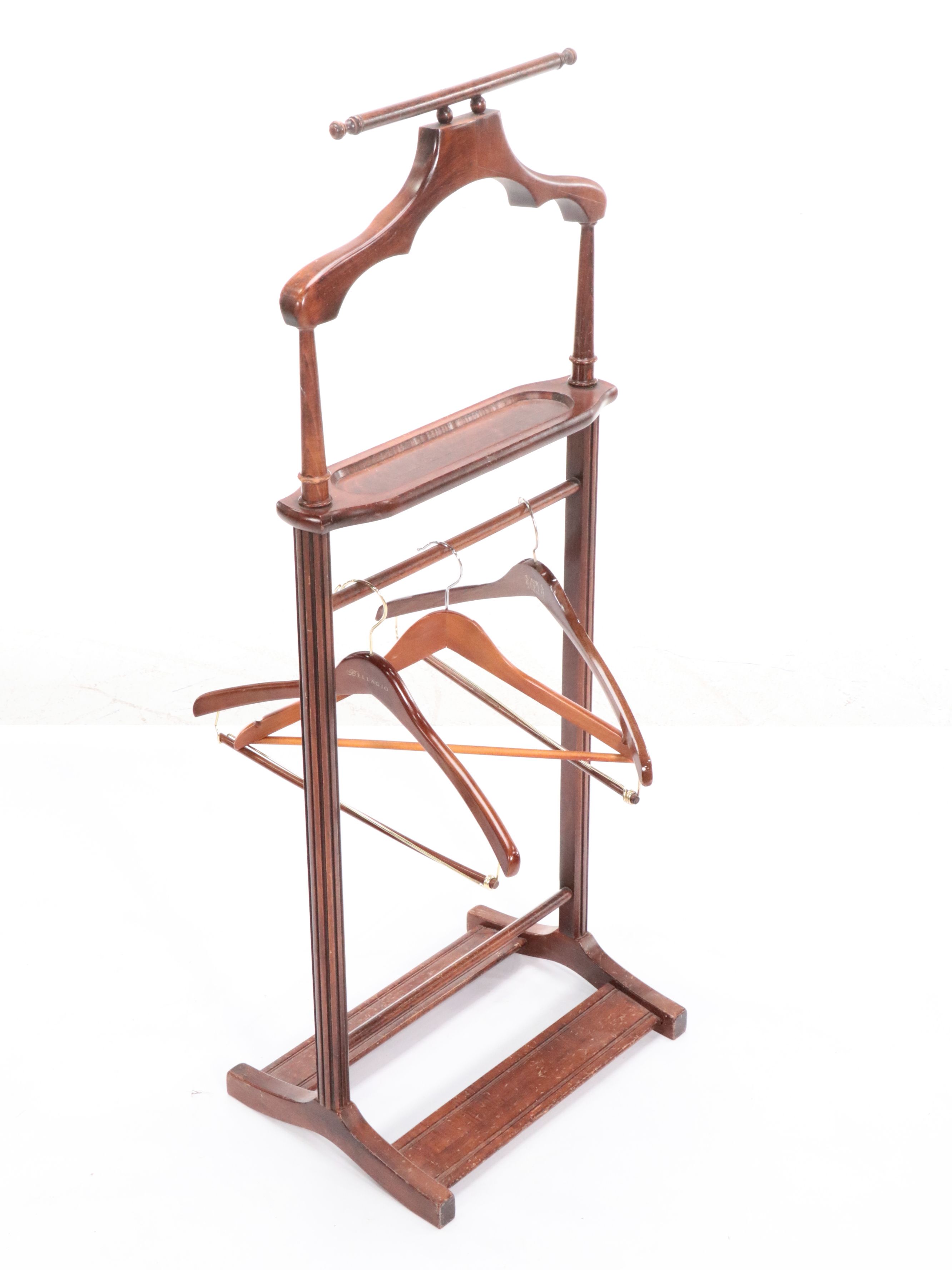 Late Victorian Mahogany Footstool and Side Chair with Valet Stand