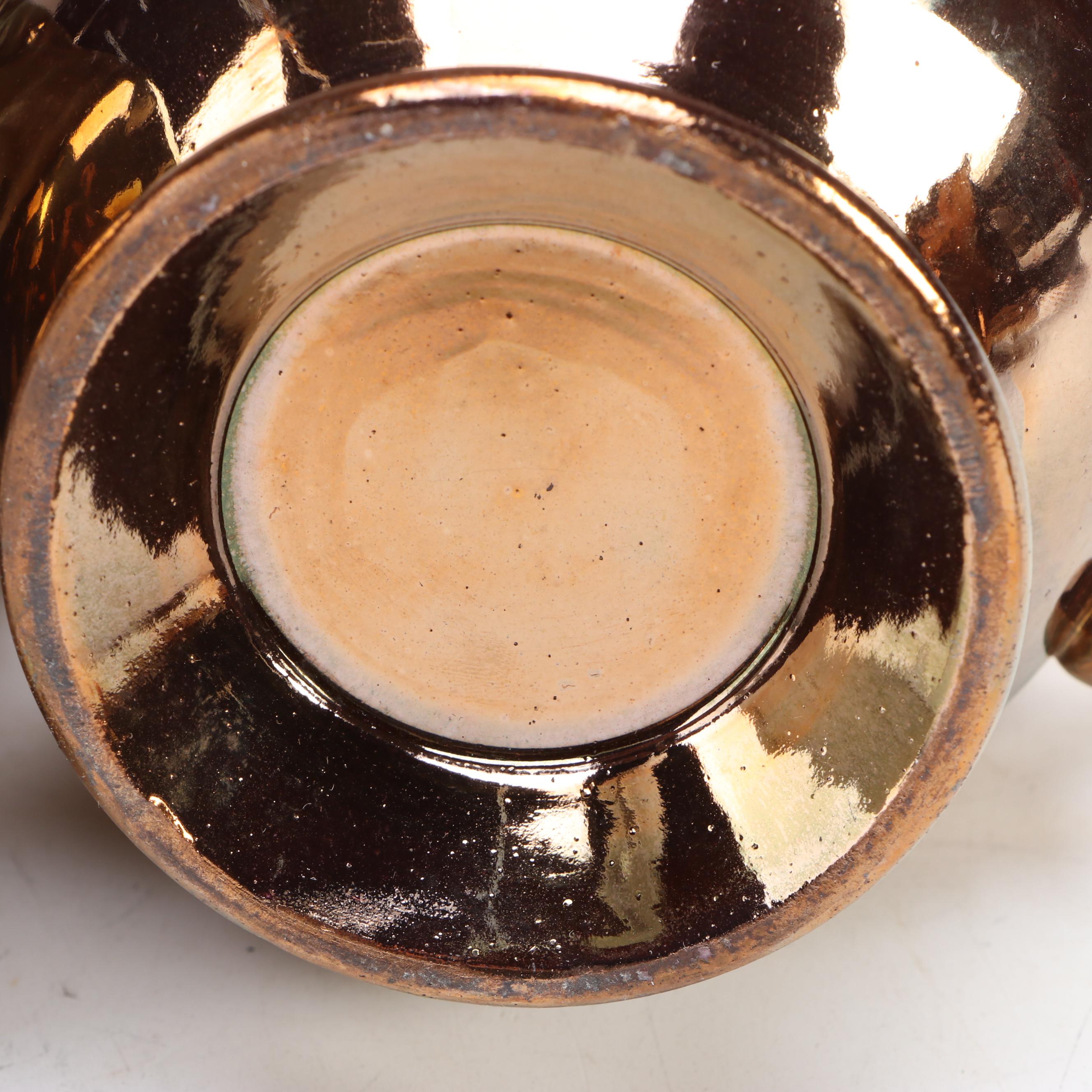 Wade with Other English Style Copper Lusterware Pitchers, Early to Mid-20th C.