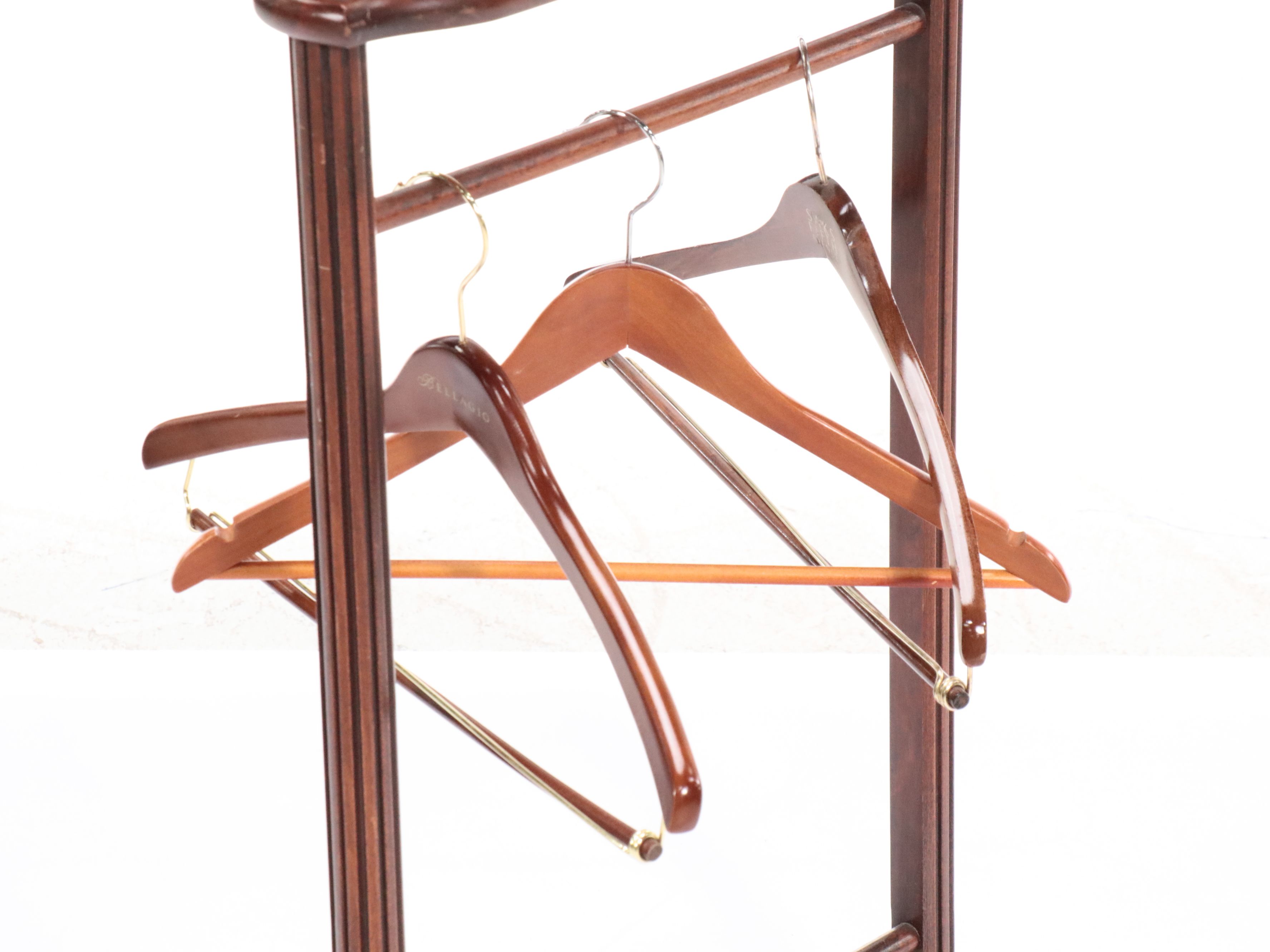 Late Victorian Mahogany Footstool and Side Chair with Valet Stand