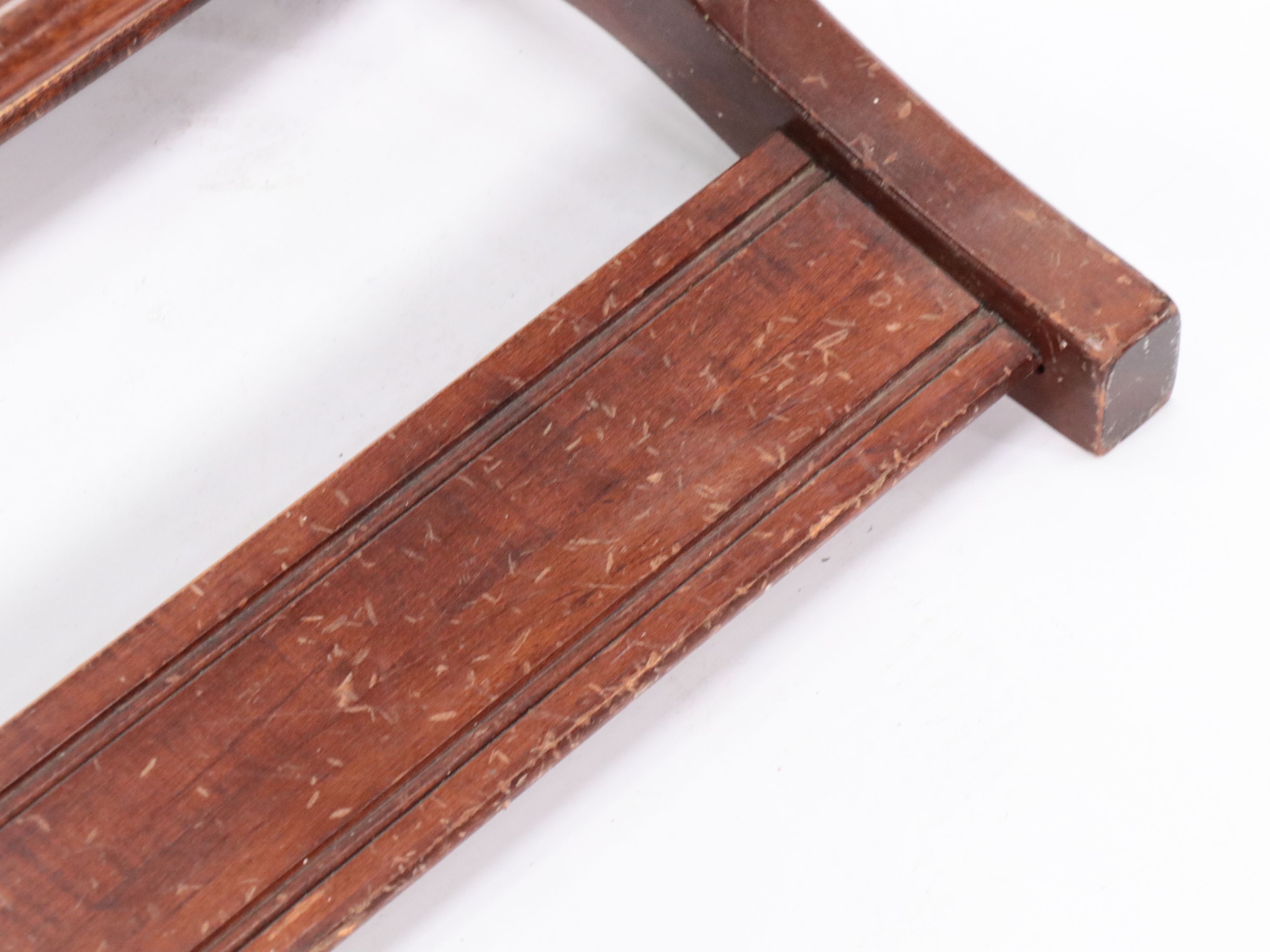 Late Victorian Mahogany Footstool and Side Chair with Valet Stand
