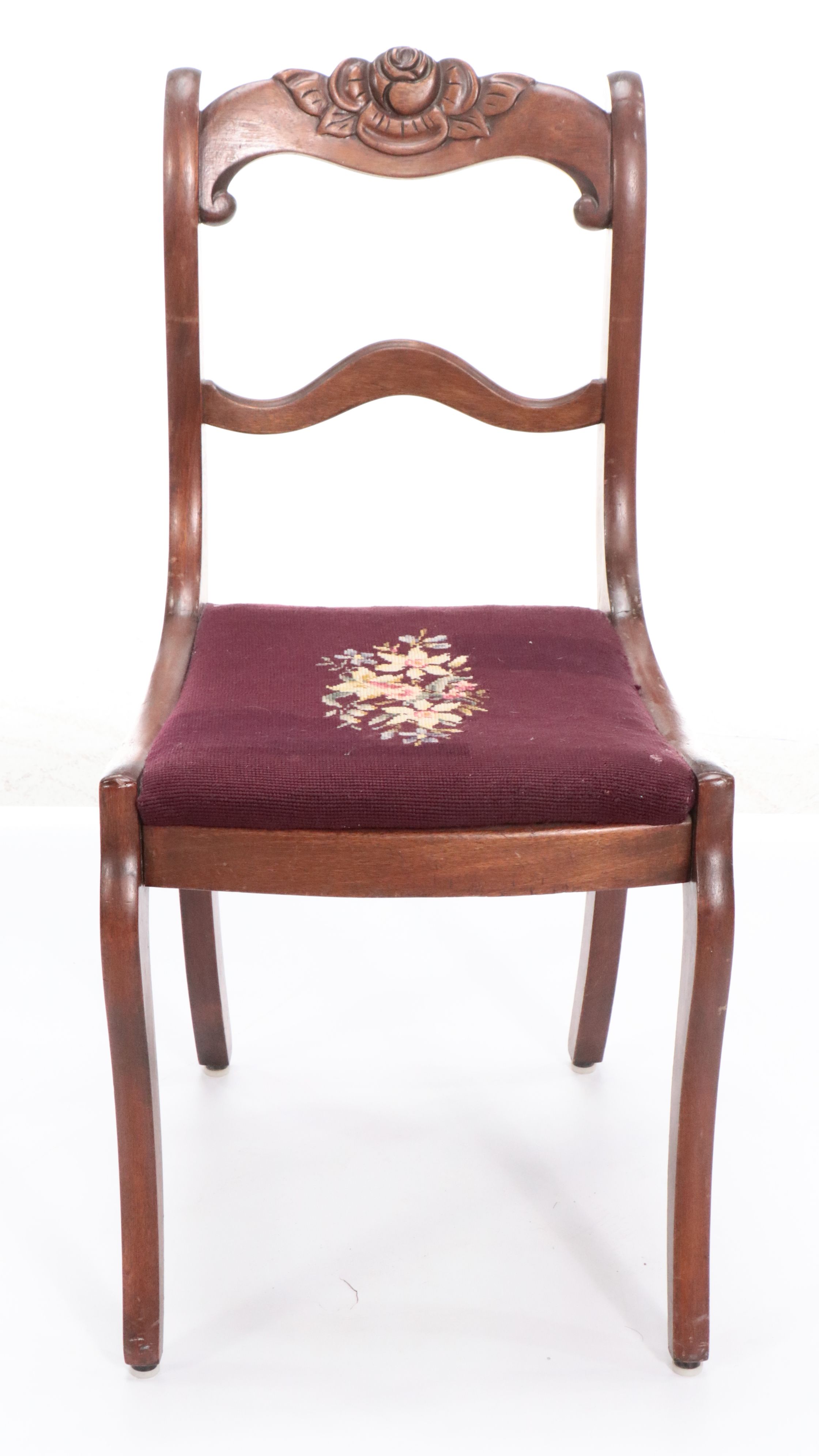 Late Victorian Mahogany Footstool and Side Chair with Valet Stand