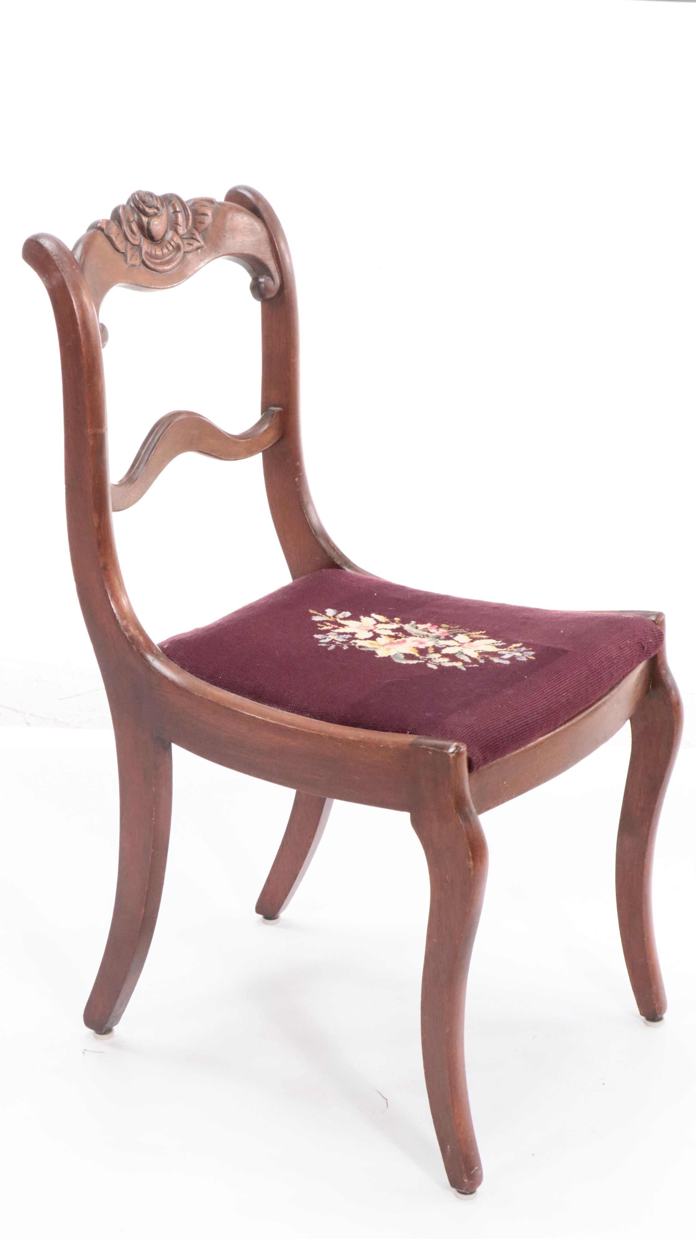 Late Victorian Mahogany Footstool and Side Chair with Valet Stand