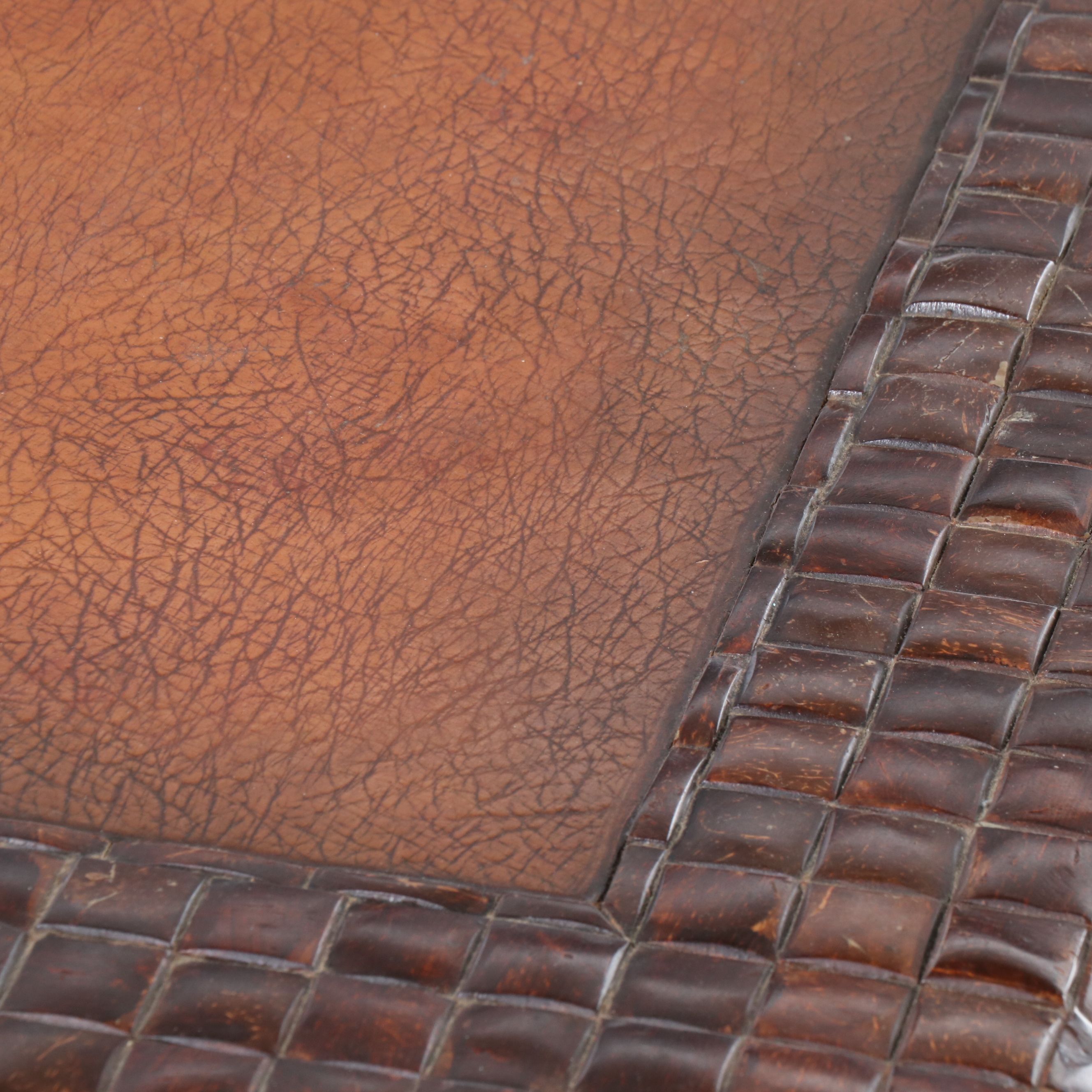 Maitland-Smith Coffee Table with Carved Coconut Shell Border