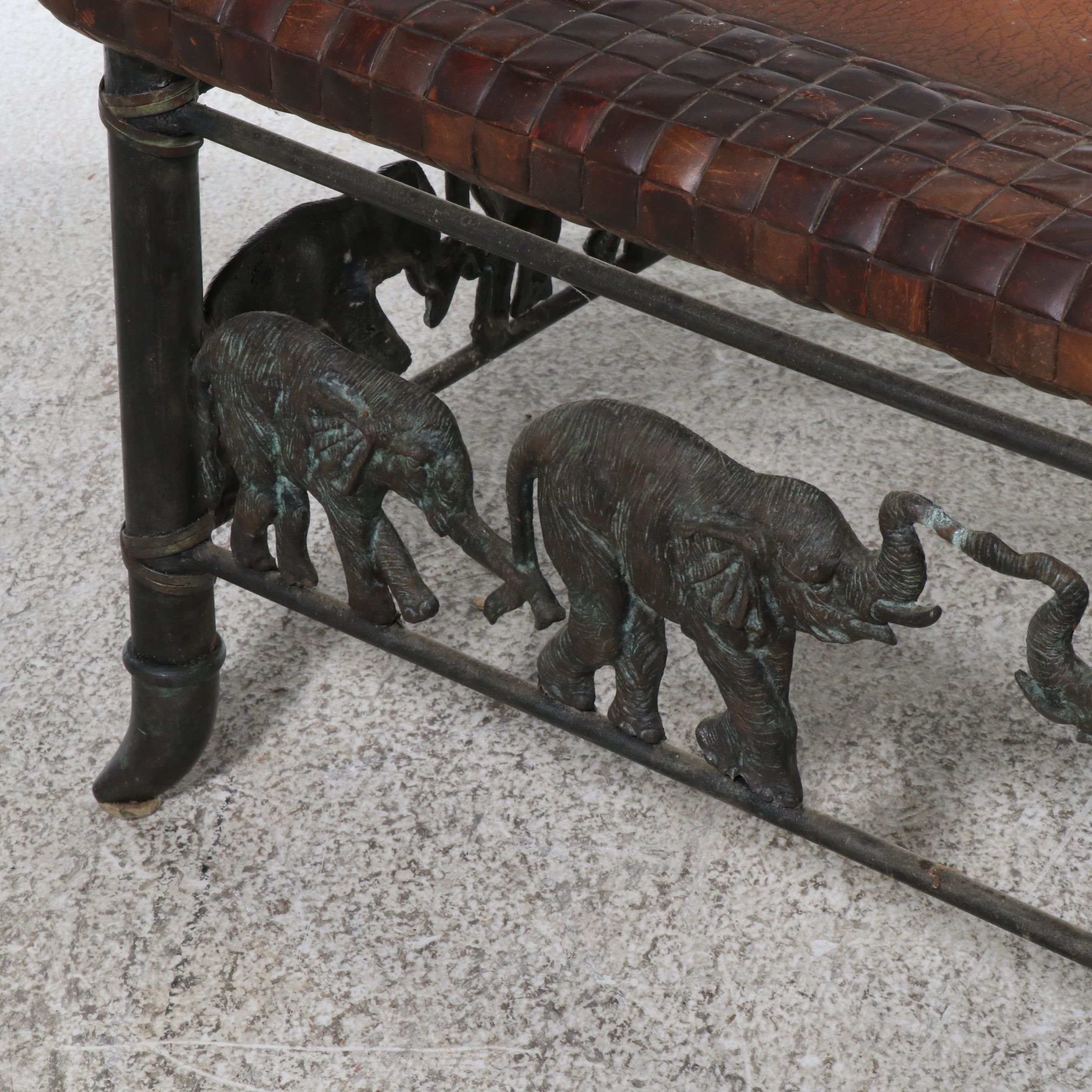 Maitland-Smith Coffee Table with Carved Coconut Shell Border