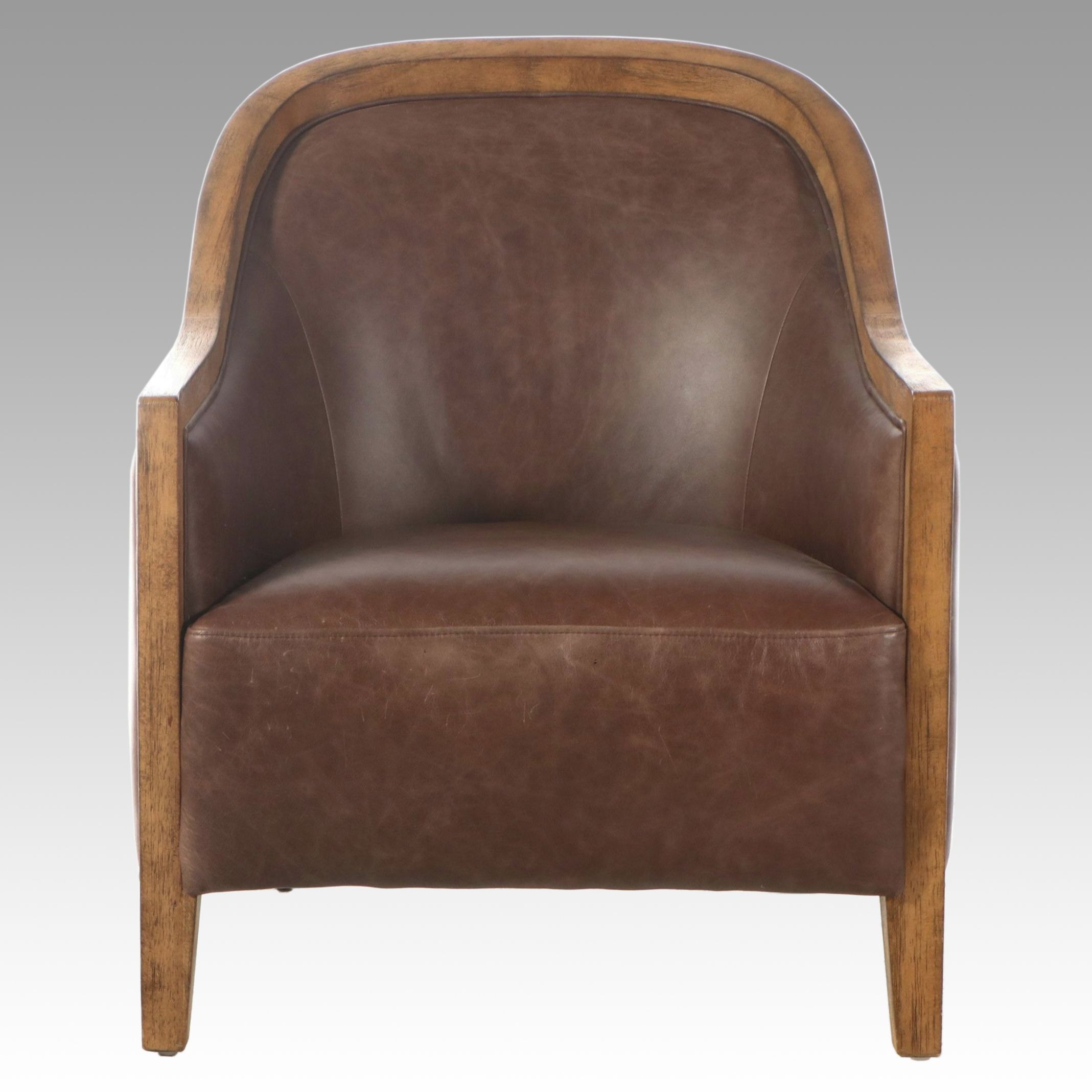 Arhaus Contemporary Leather Upholstered Lounge Chair