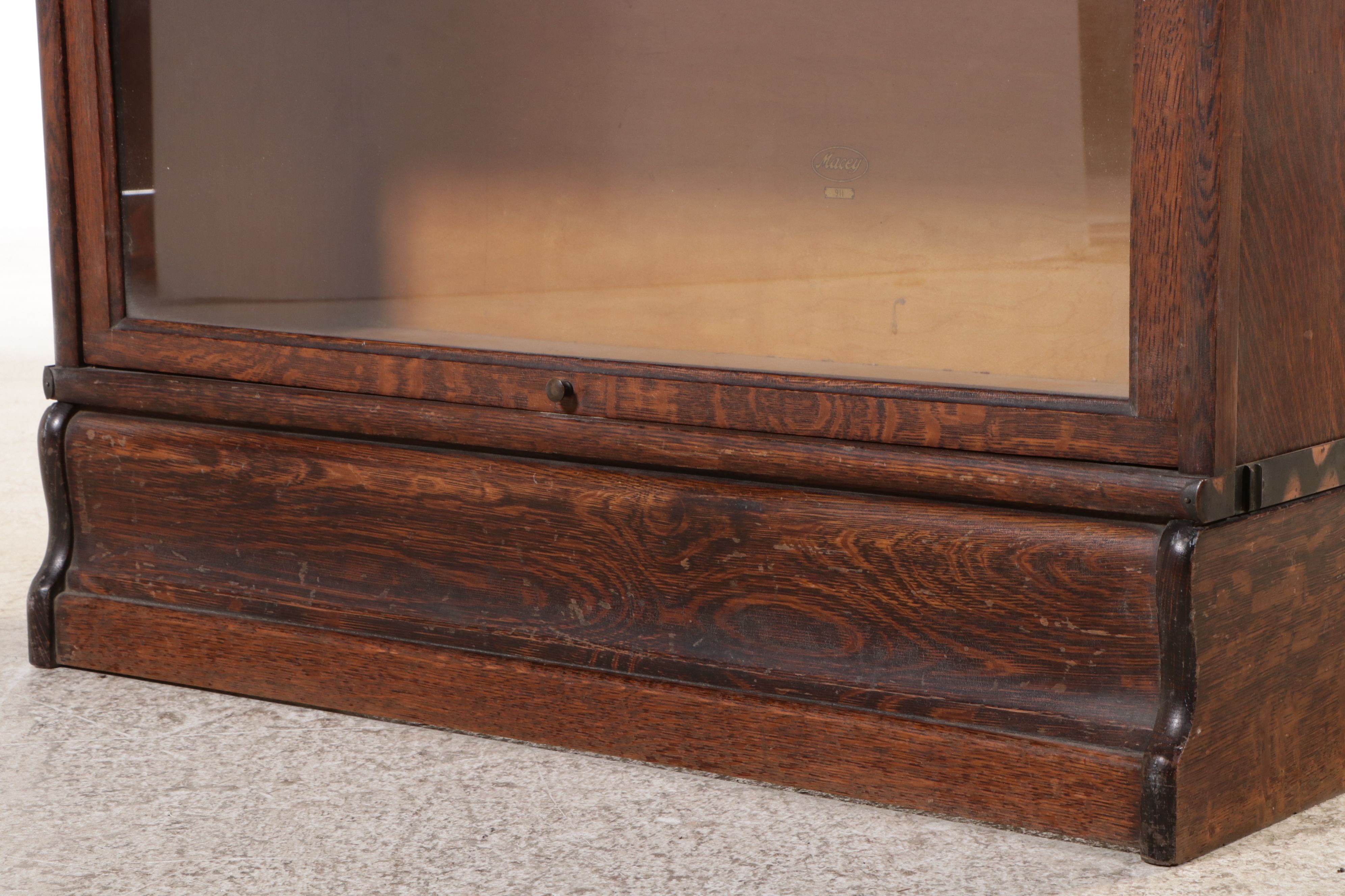 Macey Oak Four-Tier Barrister's Bookcase, Early to Mid-20th Century