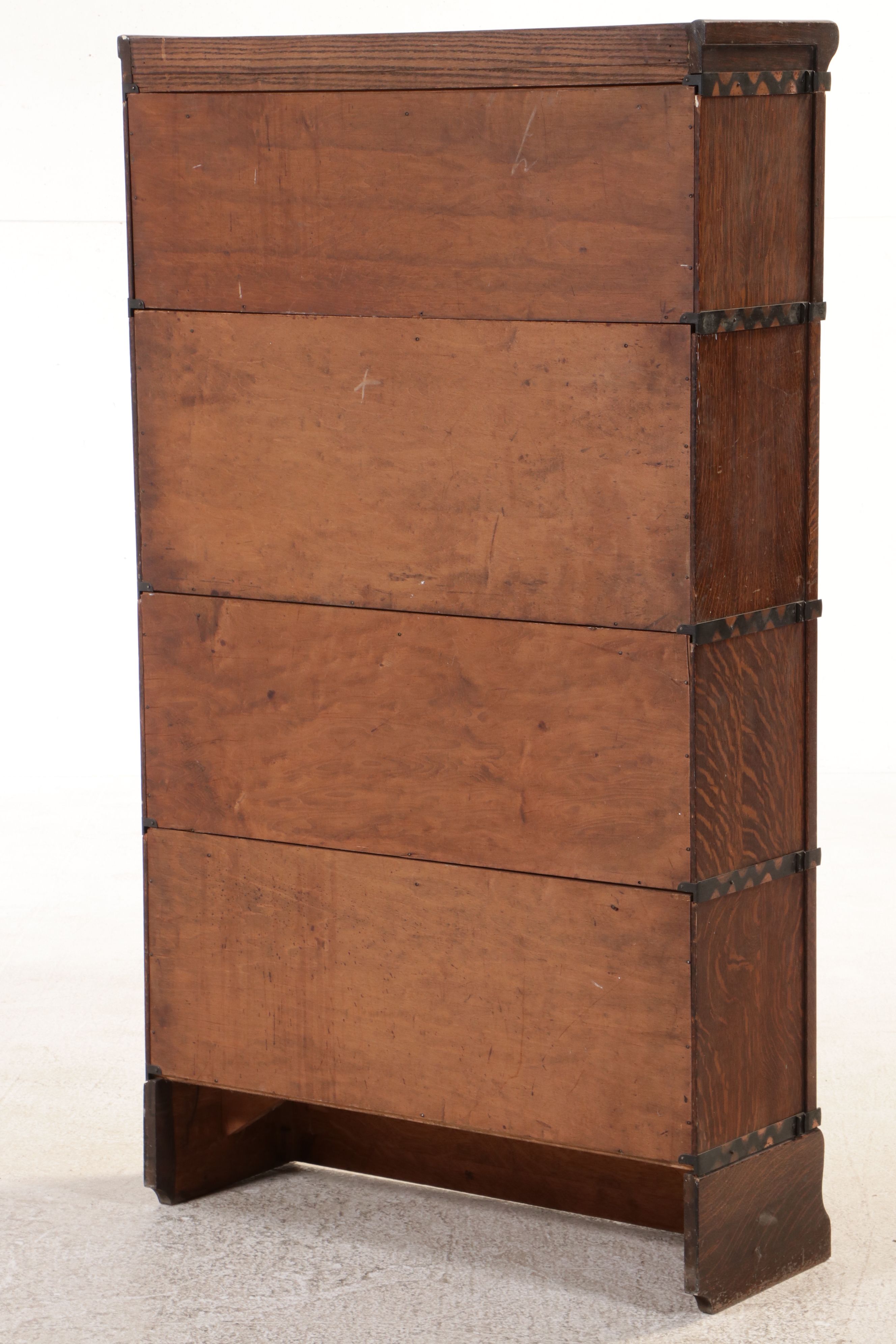 Macey Oak Four-Tier Barrister's Bookcase, Early to Mid-20th Century