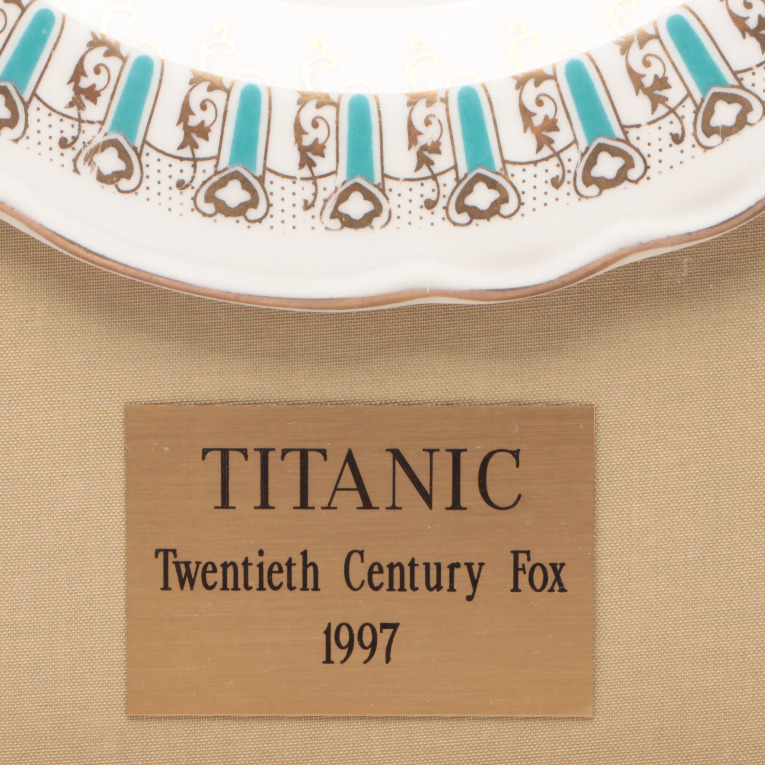 RMS Titanic Tile with Movie Prop Plate, Creamer, Saucer and More