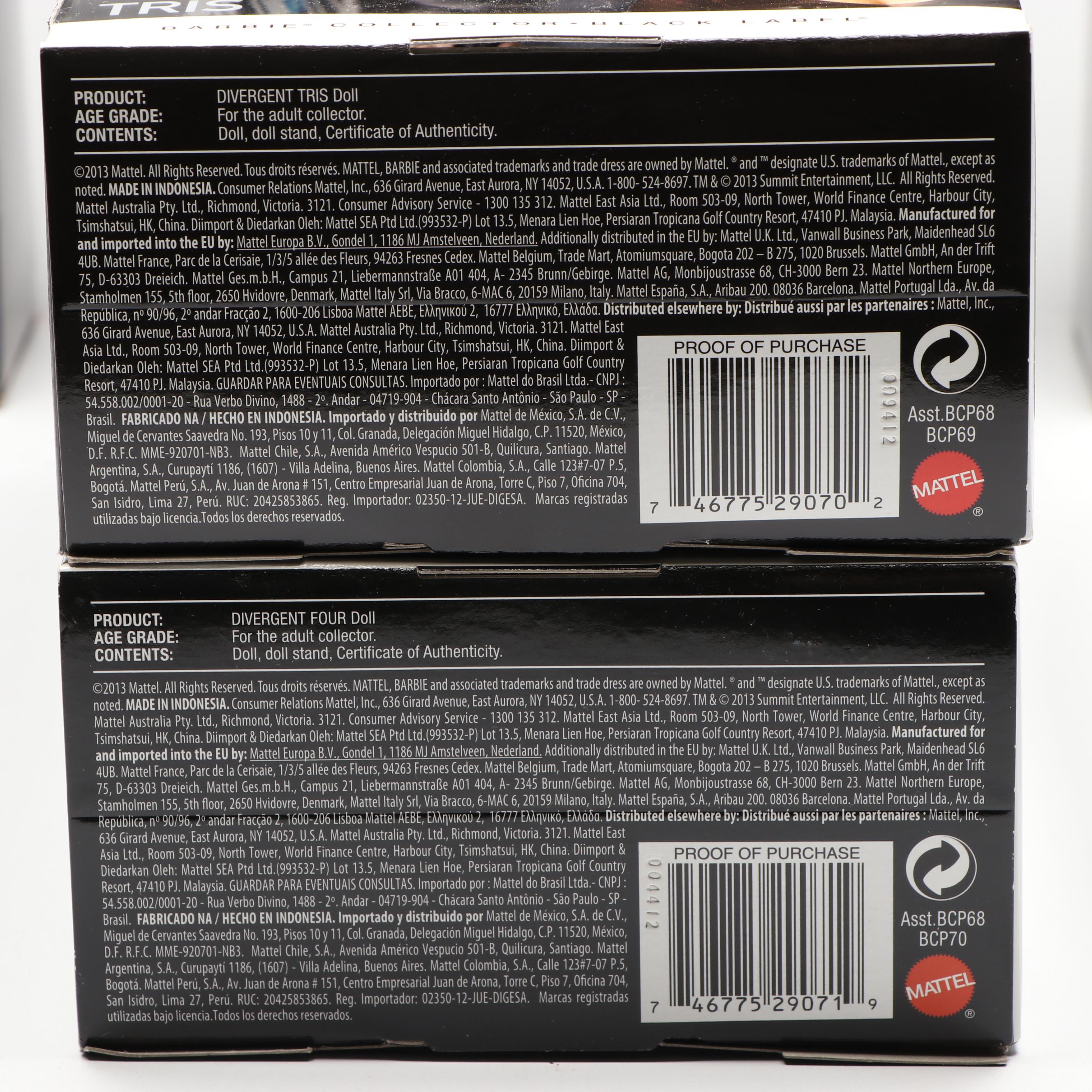 Barbie Black Label "The Hunger Games: Catching Fire" and "Divergent" Dolls