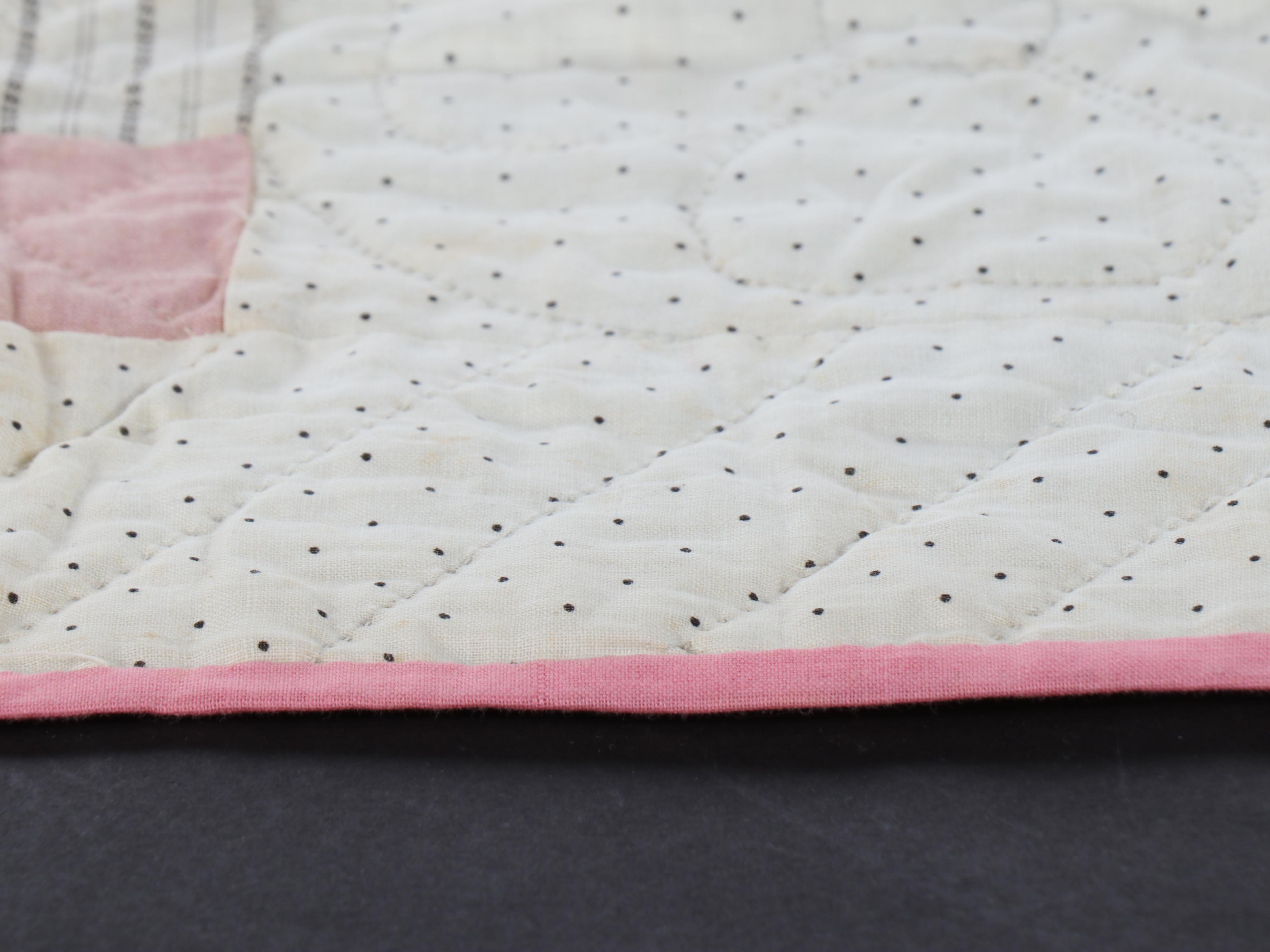 Hand-Pieced Pink and Blue Cotton Bock Quilts, Early/Mid-20th Century