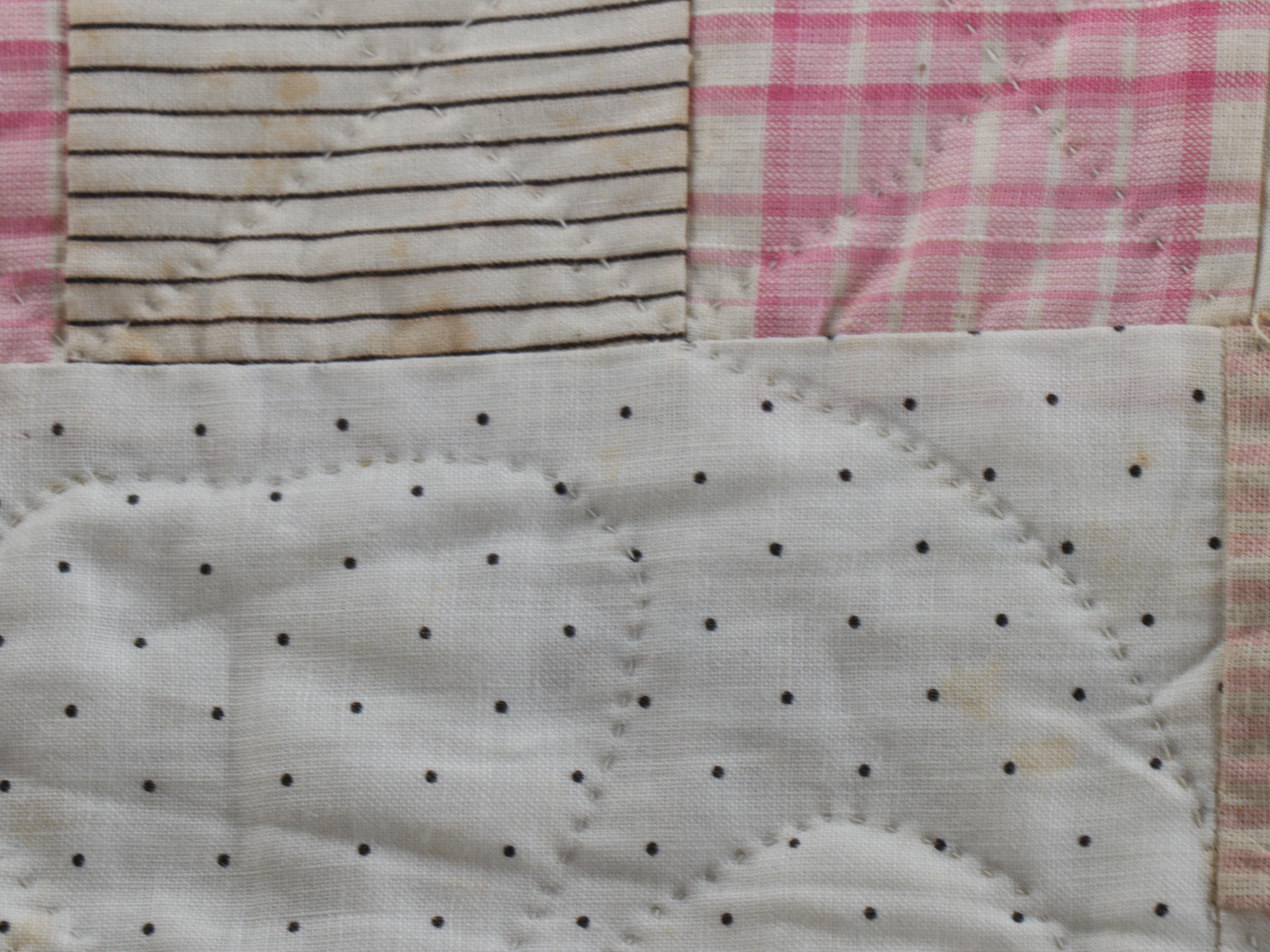 Hand-Pieced Pink and Blue Cotton Bock Quilts, Early/Mid-20th Century