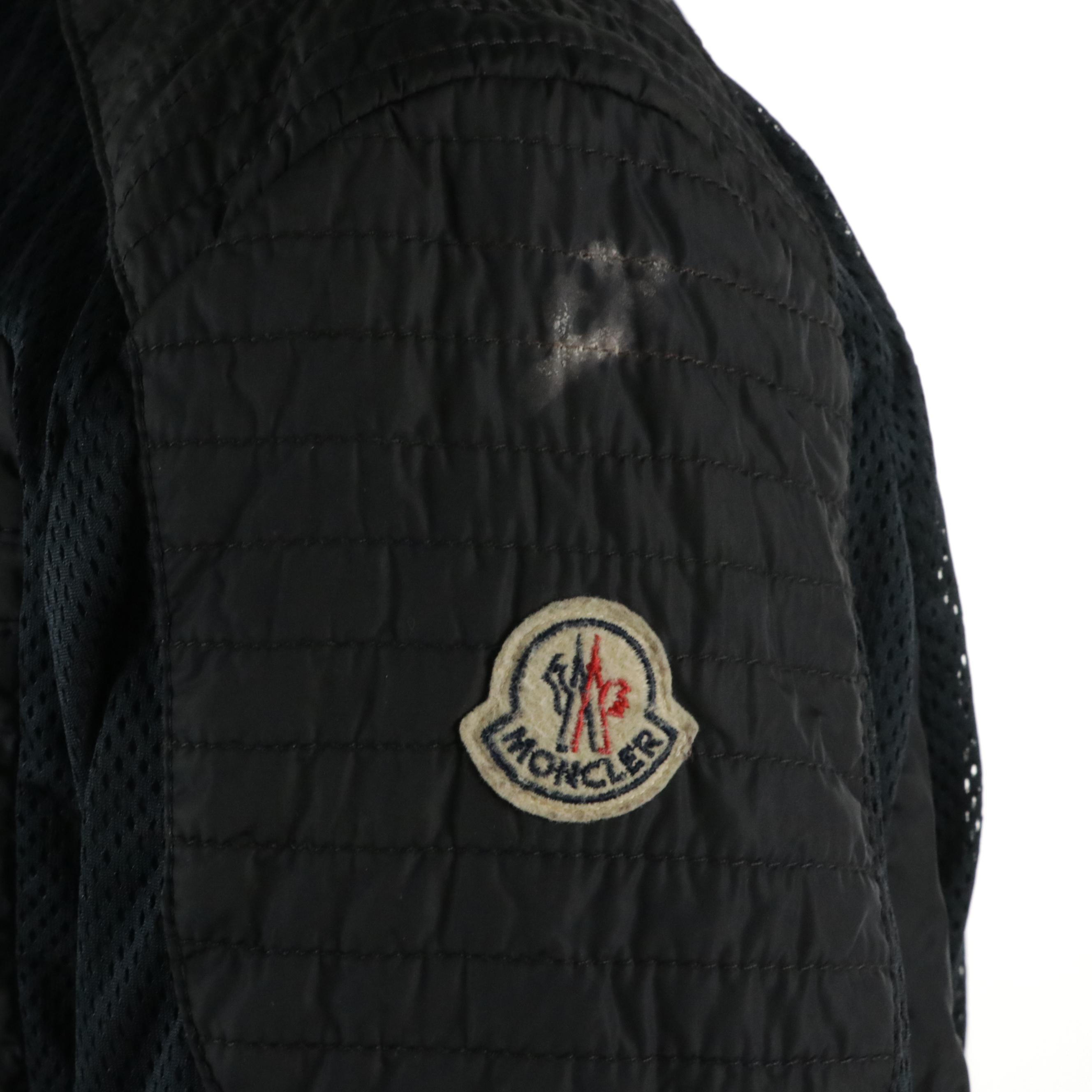 Moncler Classic Fabrice Jacket in Navy Blue Mesh and Nylon