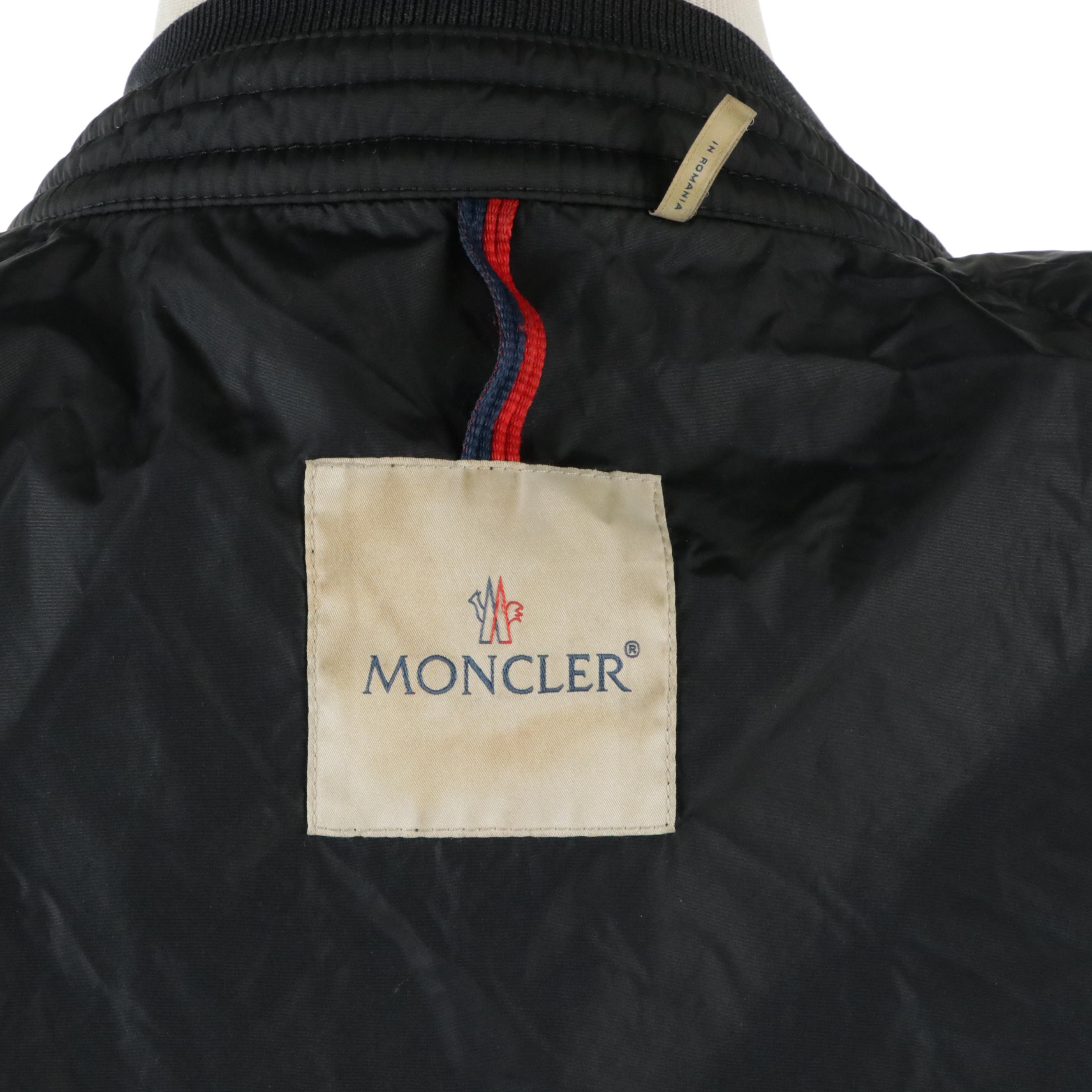 Moncler Classic Fabrice Jacket in Navy Blue Mesh and Nylon