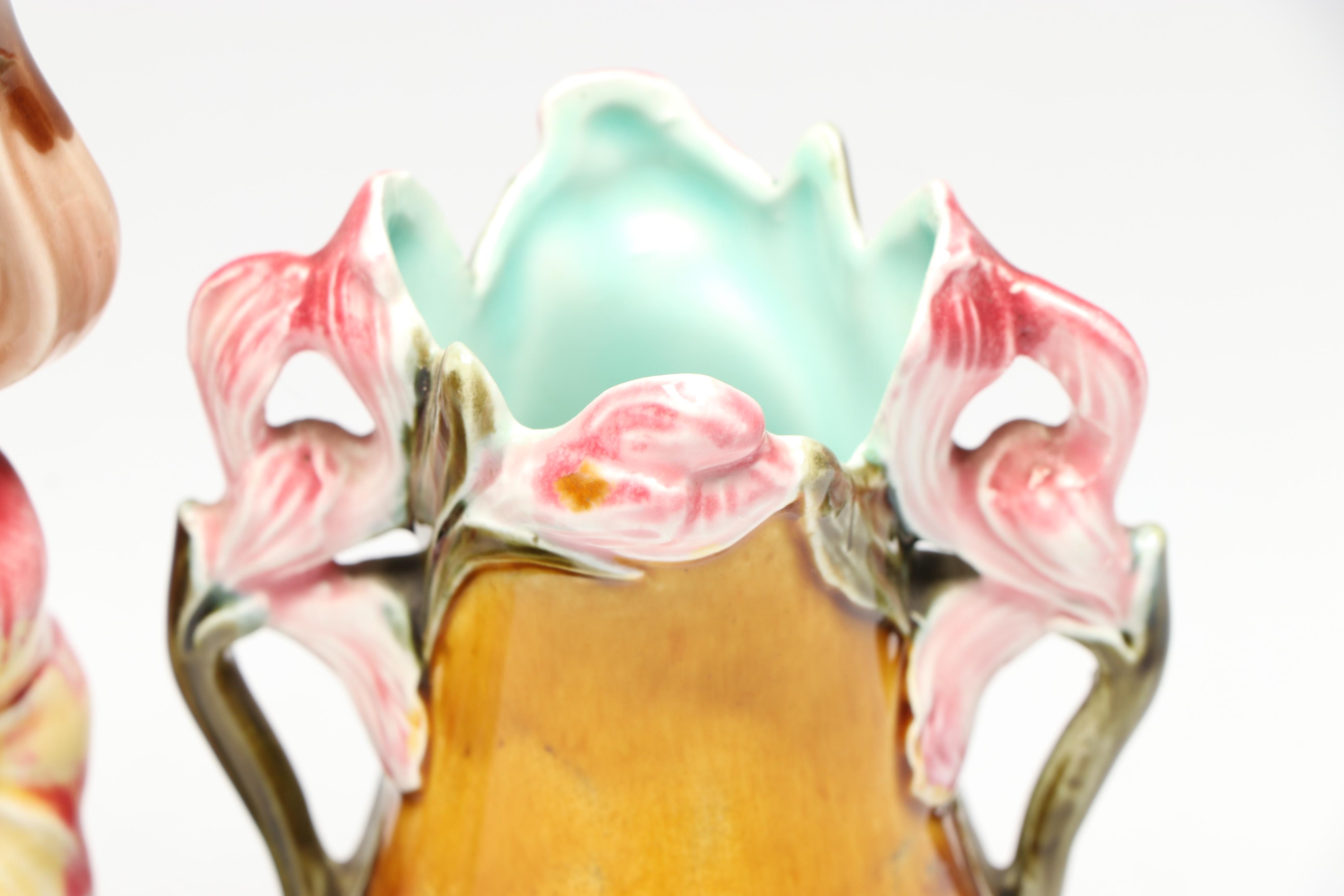 European Art Nouveau Style Ceramic Vases, Early 20th Century