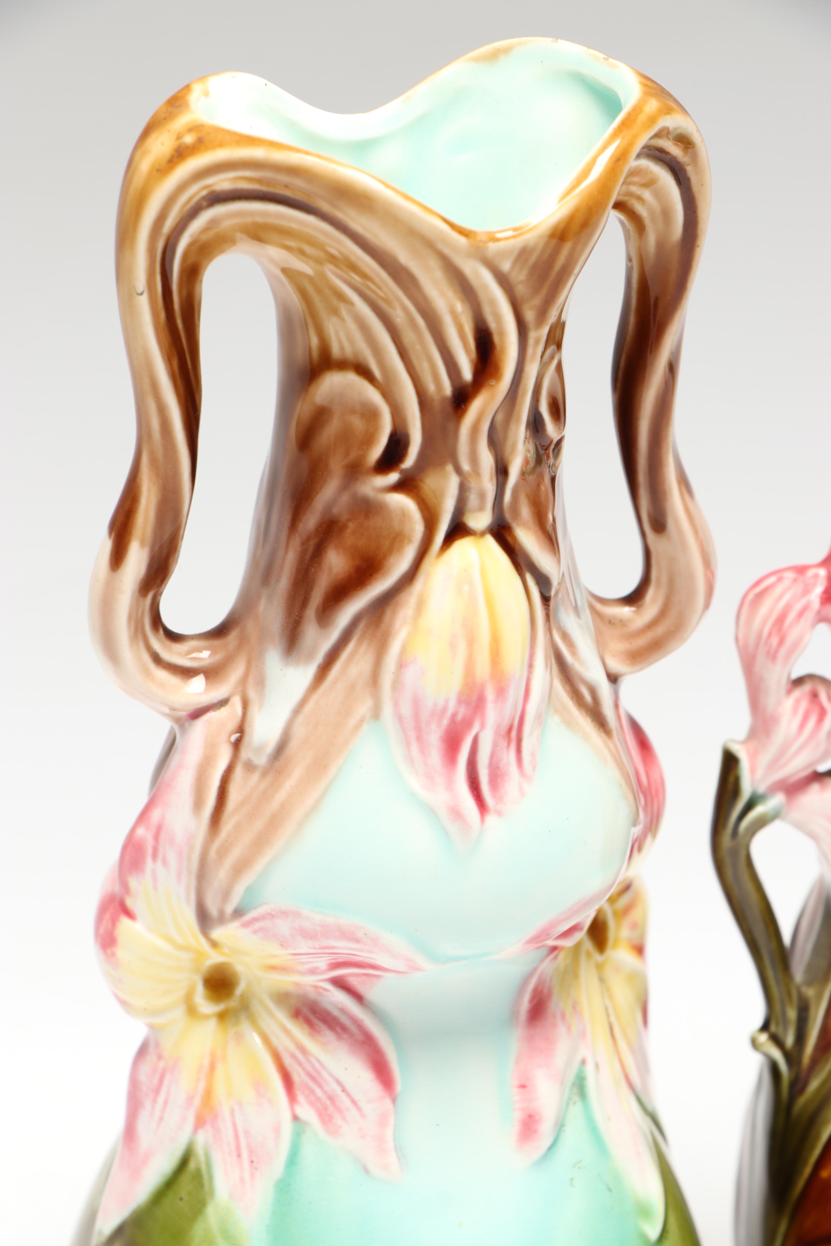 European Art Nouveau Style Ceramic Vases, Early 20th Century