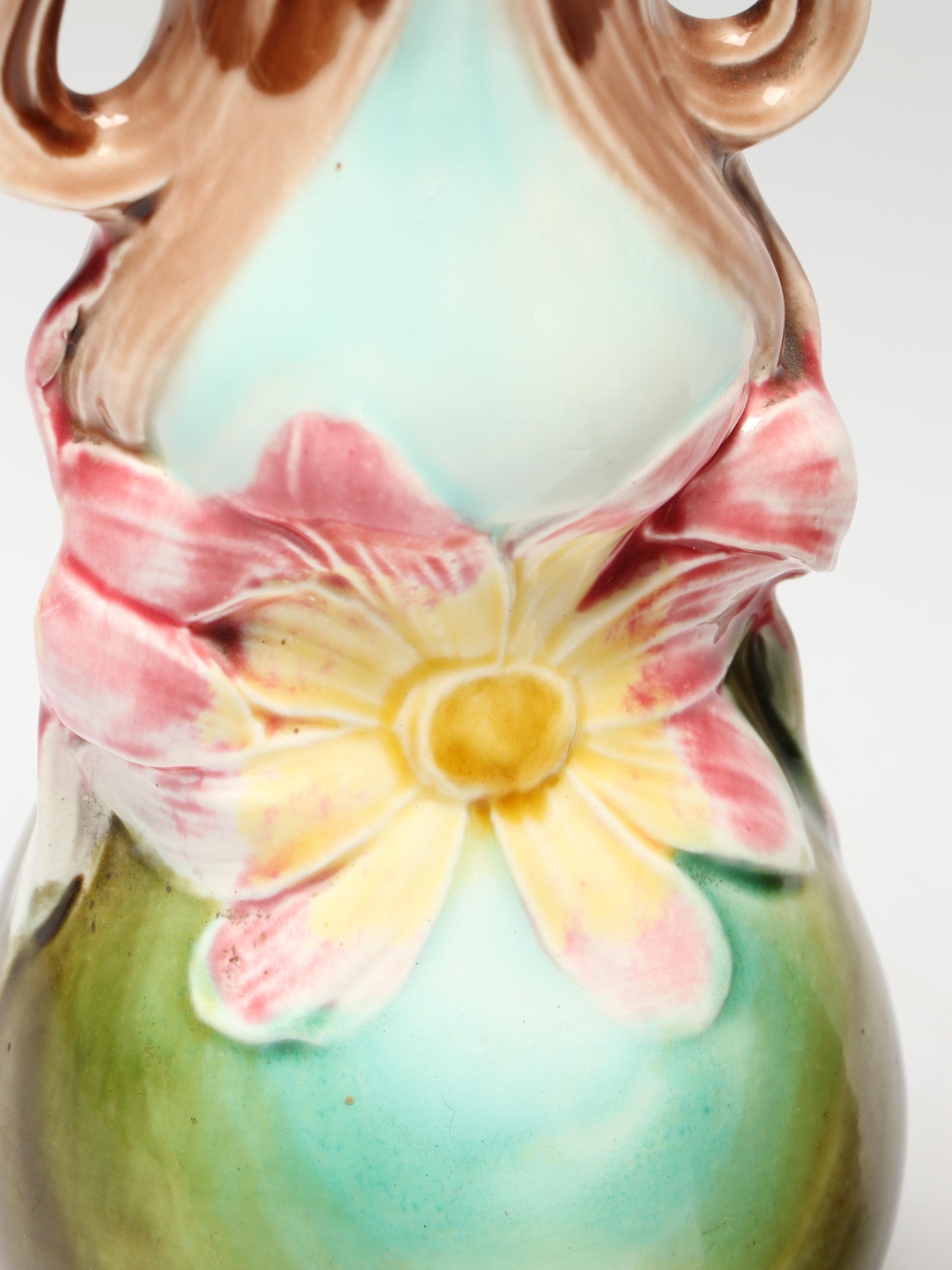 European Art Nouveau Style Ceramic Vases, Early 20th Century