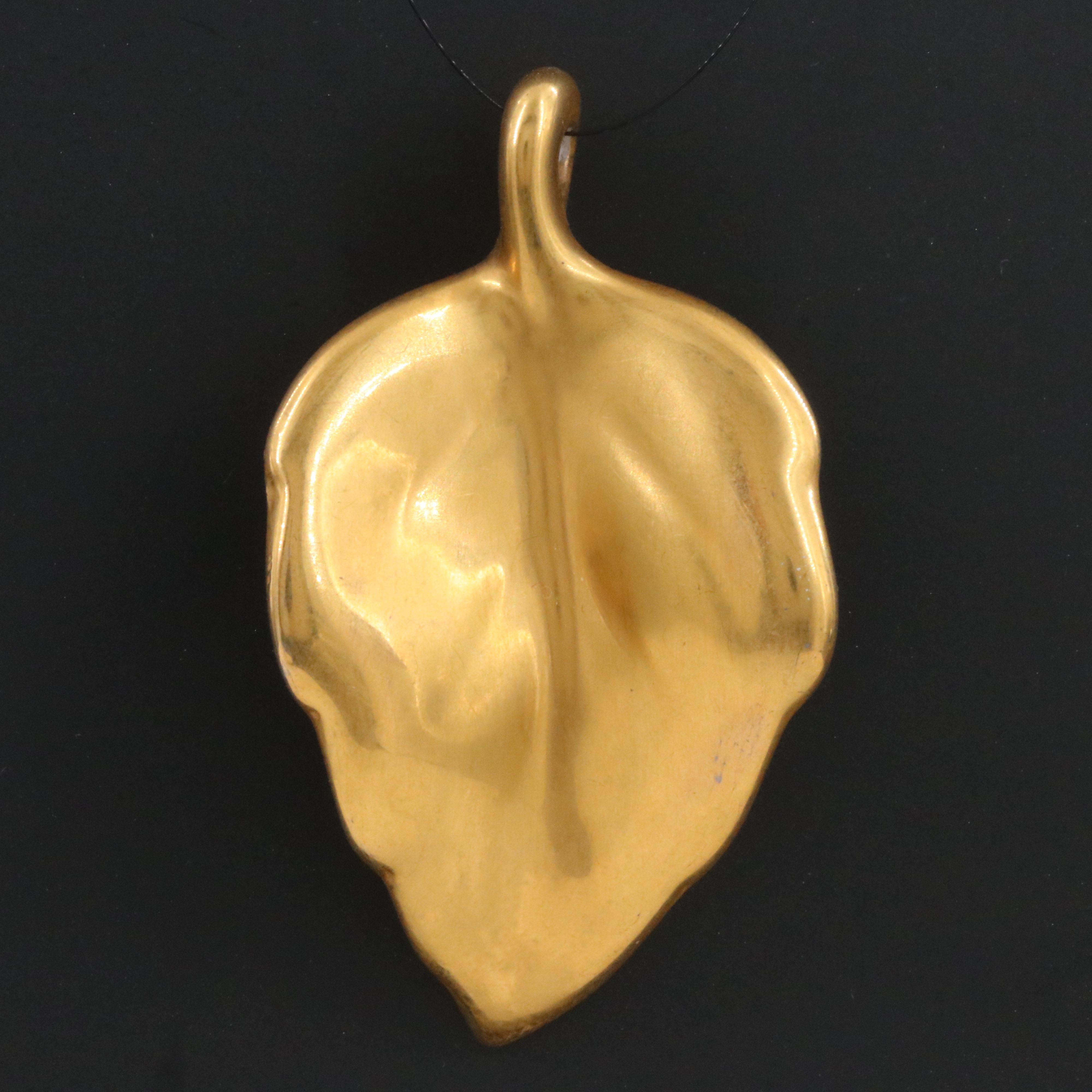 Cathy Hardwick for Mikasa Gilt Bone China Leaf Pendant