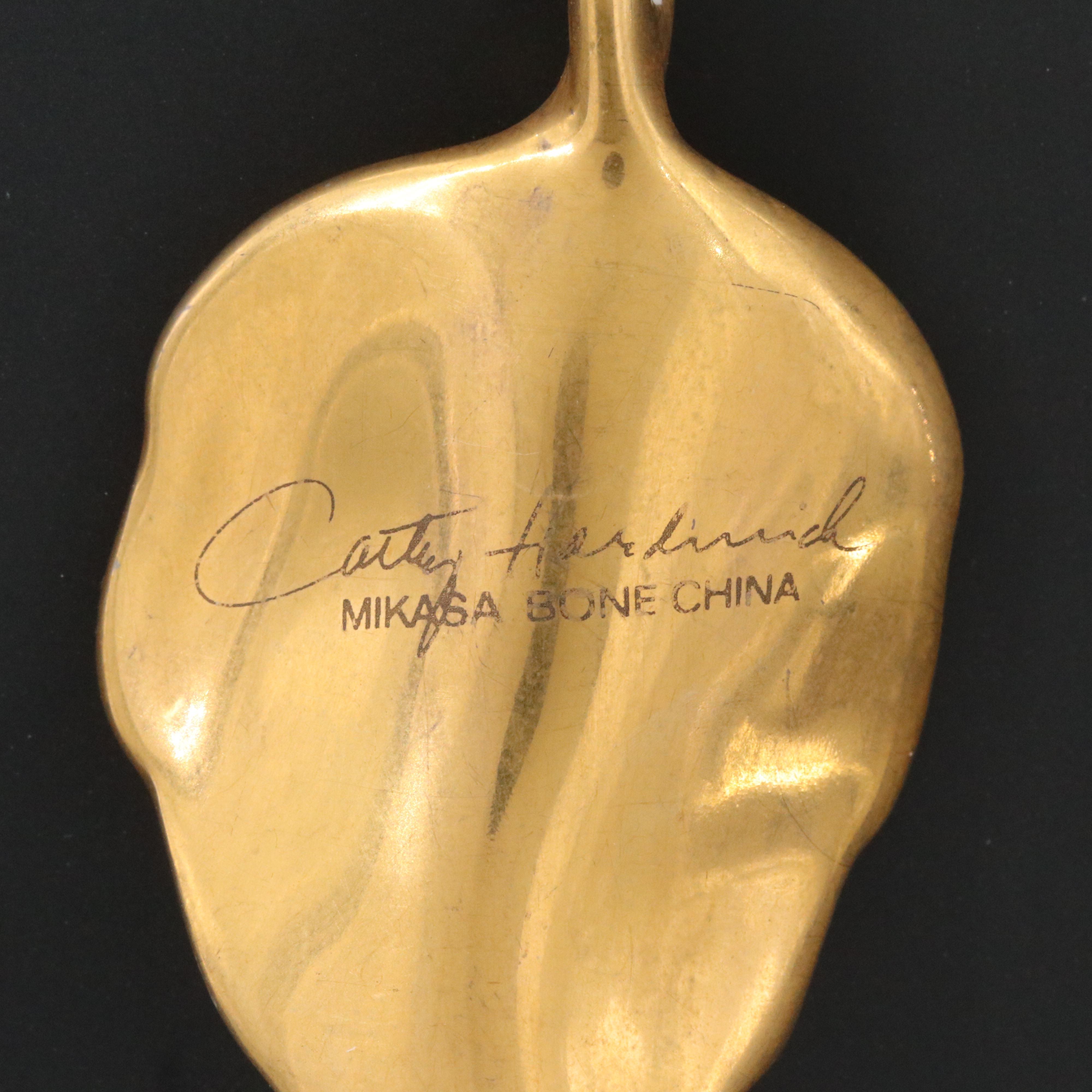 Cathy Hardwick for Mikasa Gilt Bone China Leaf Pendant
