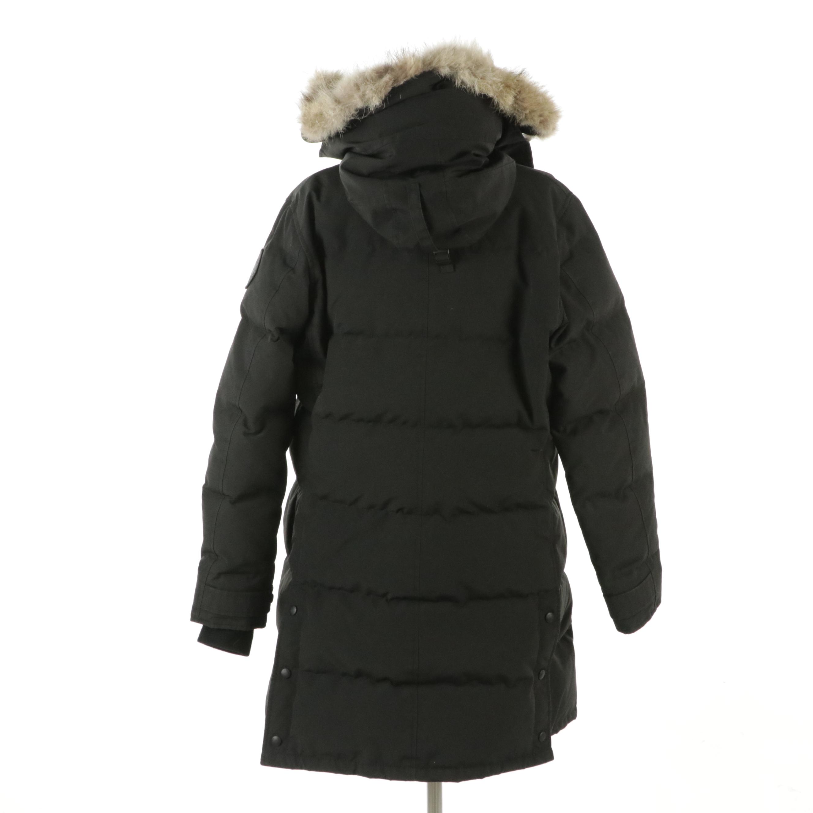 Canada Goose "Shelburne" Mid-Length Parka in Black Nylon