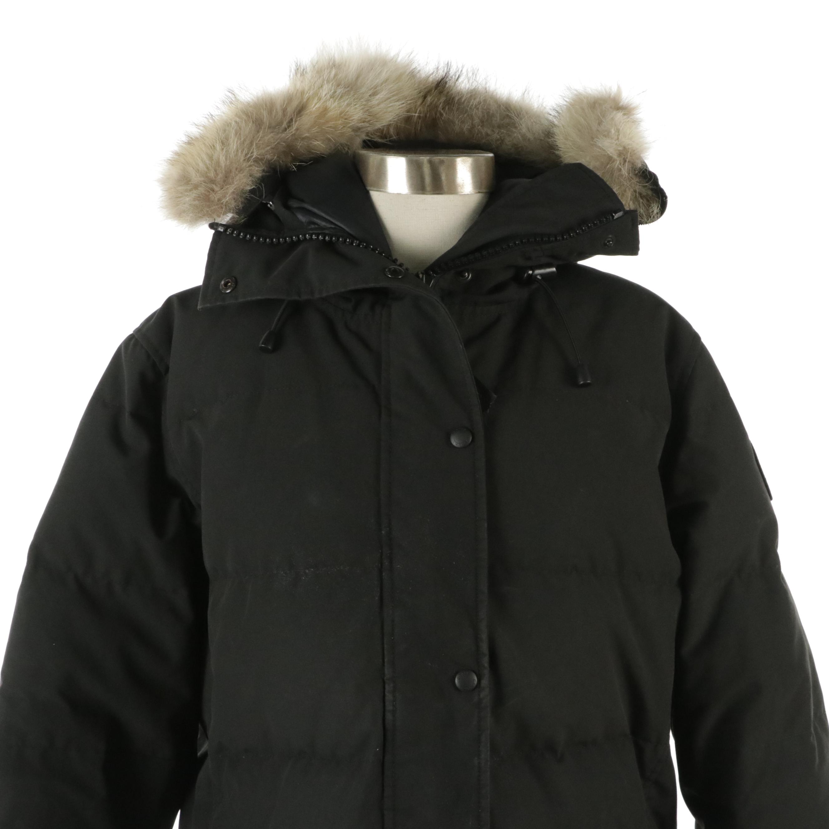 Canada Goose "Shelburne" Mid-Length Parka in Black Nylon