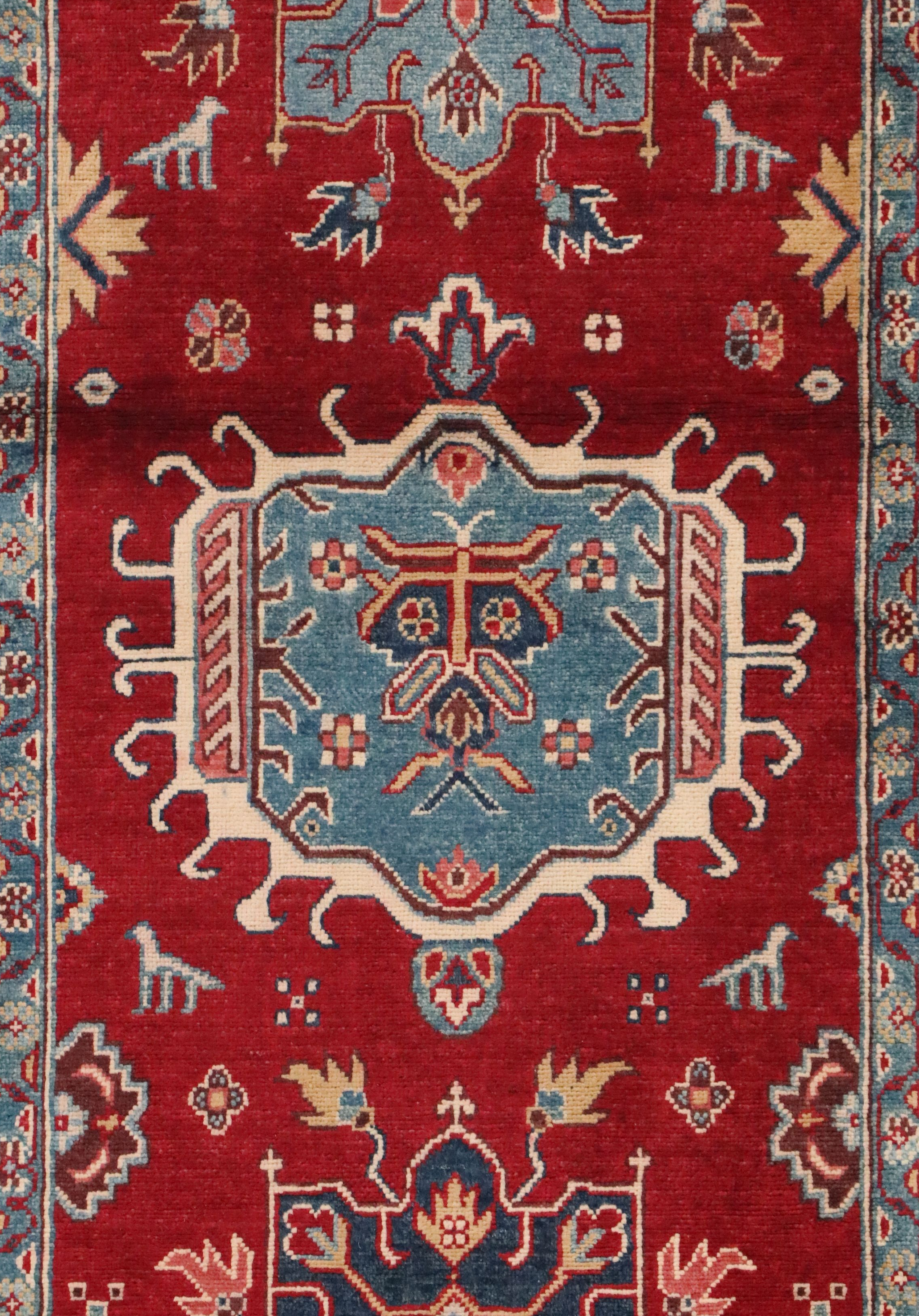 2'8 x 8'4 Hand-Knotted Pakistani Kazak Carpet Runner