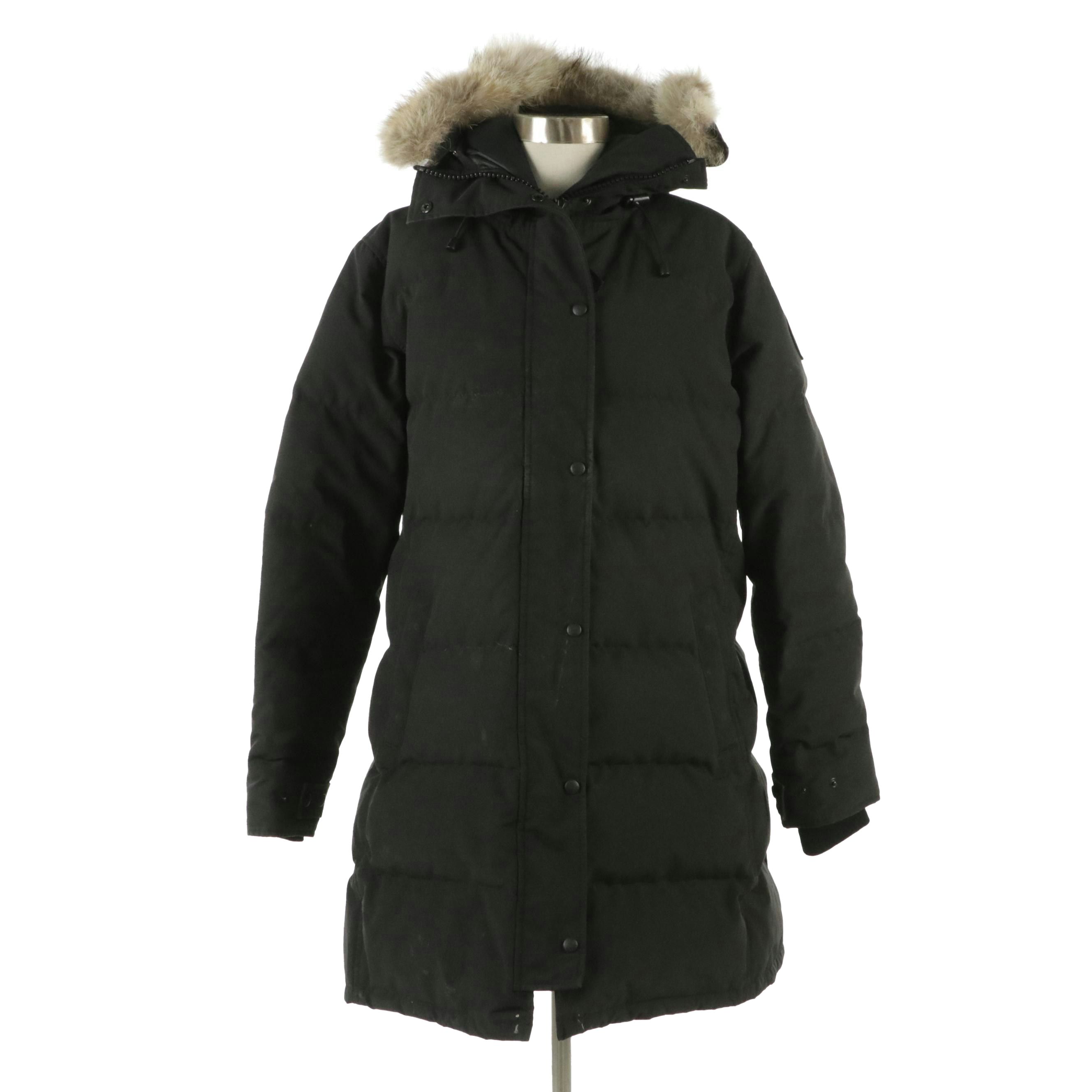 Canada Goose "Shelburne" Mid-Length Parka in Black Nylon