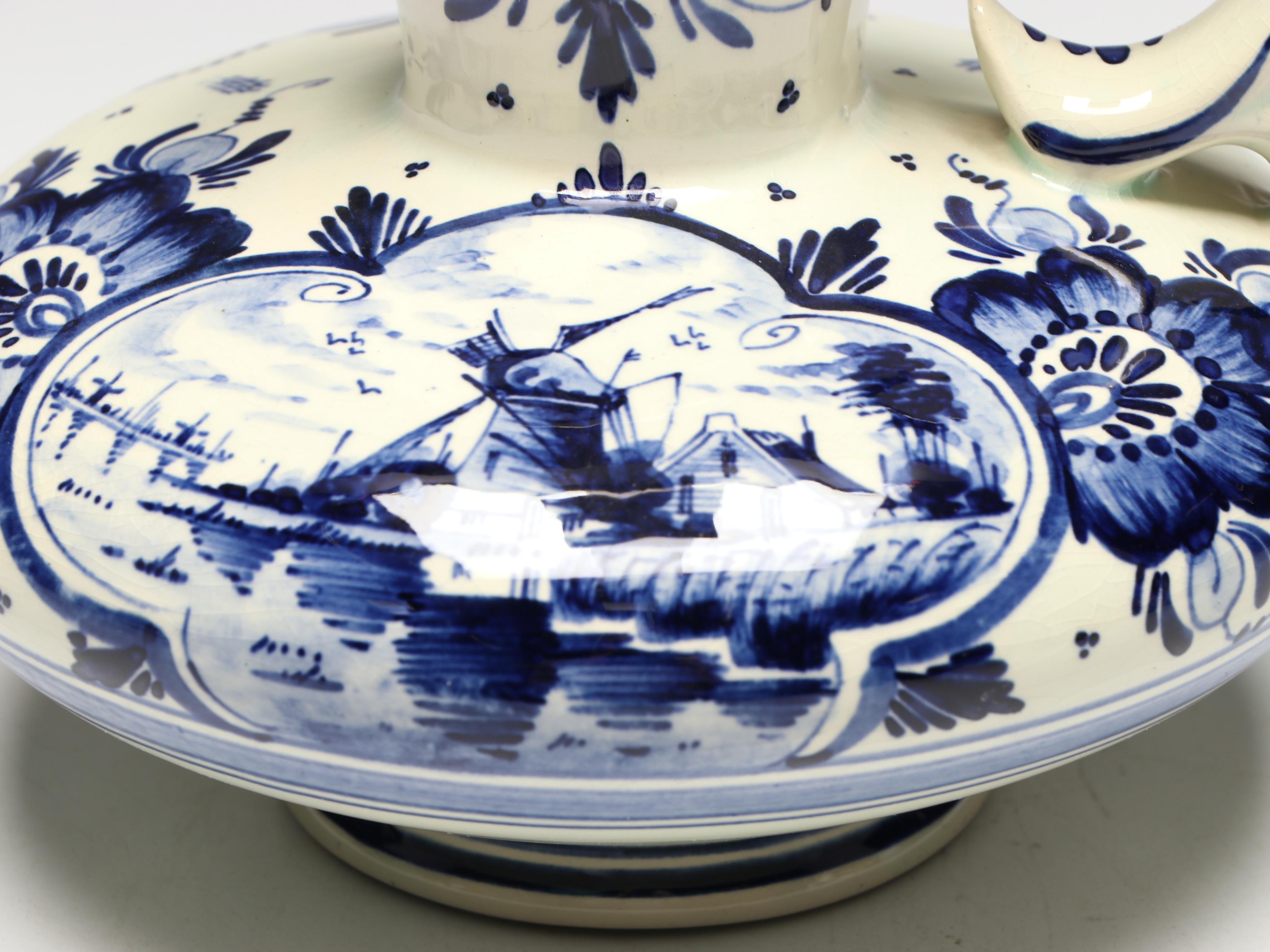 Delft Earthenware Windmill Ewer