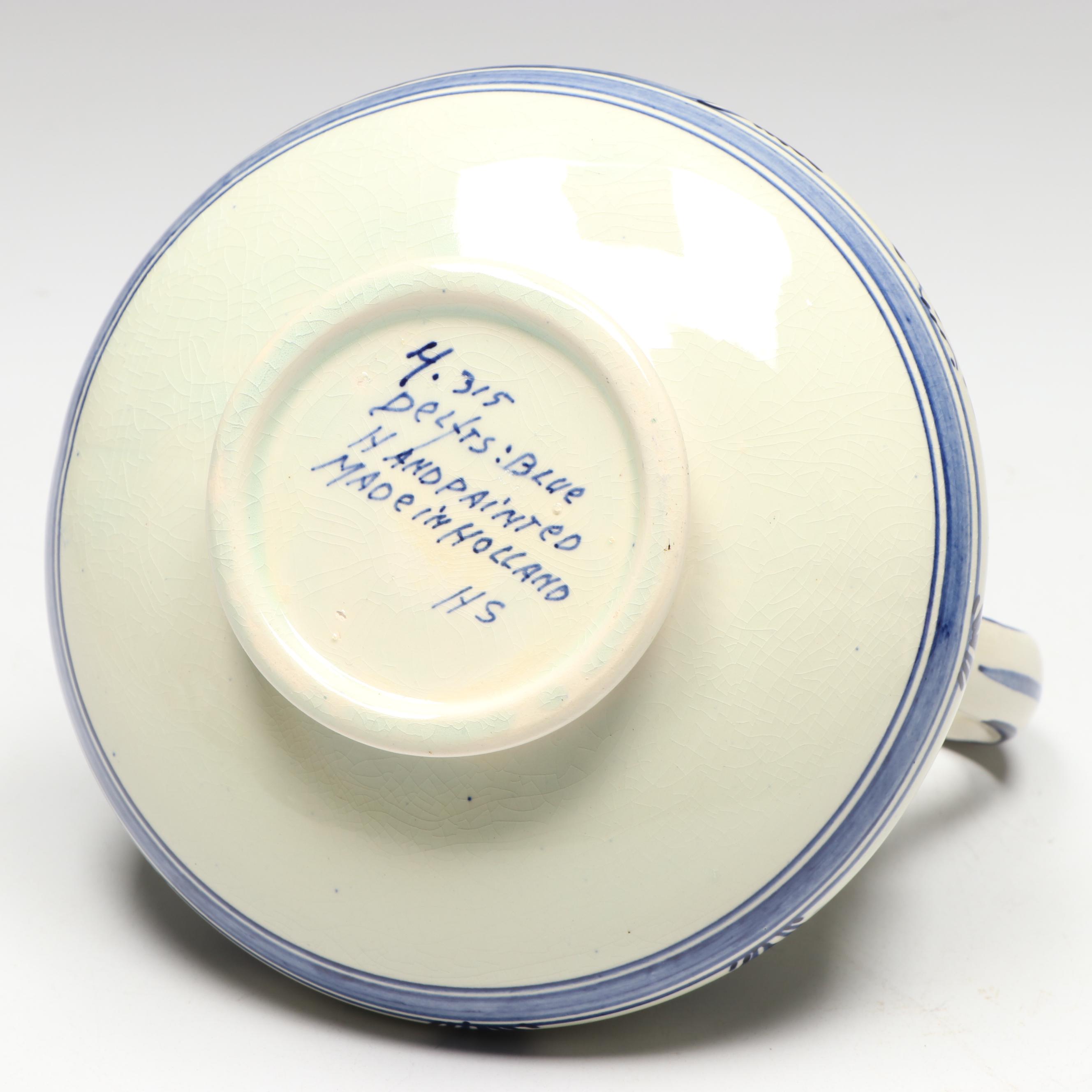 Delft Earthenware Windmill Ewer