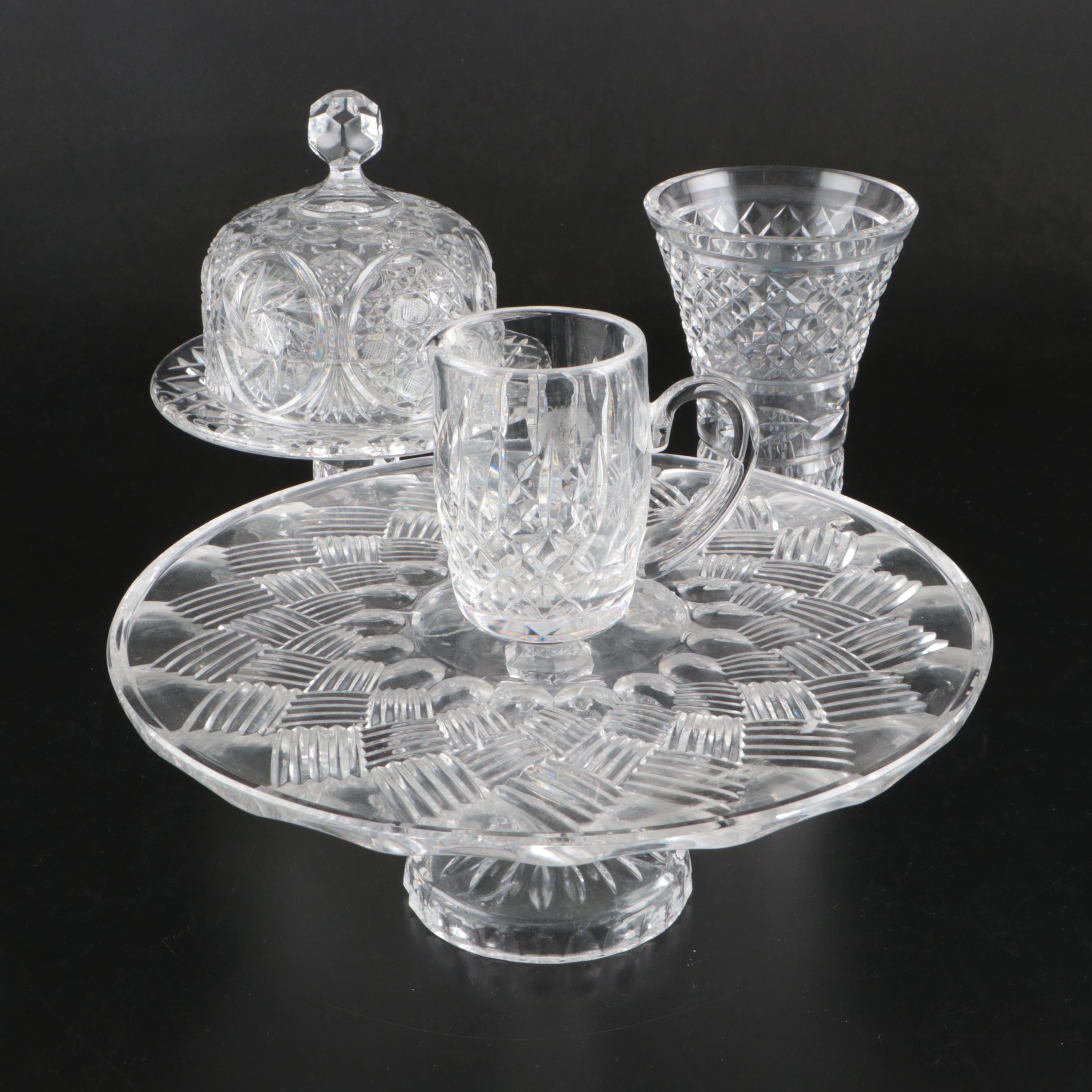 Waterford "Glandore" Vase with Other Glass Table Accessories