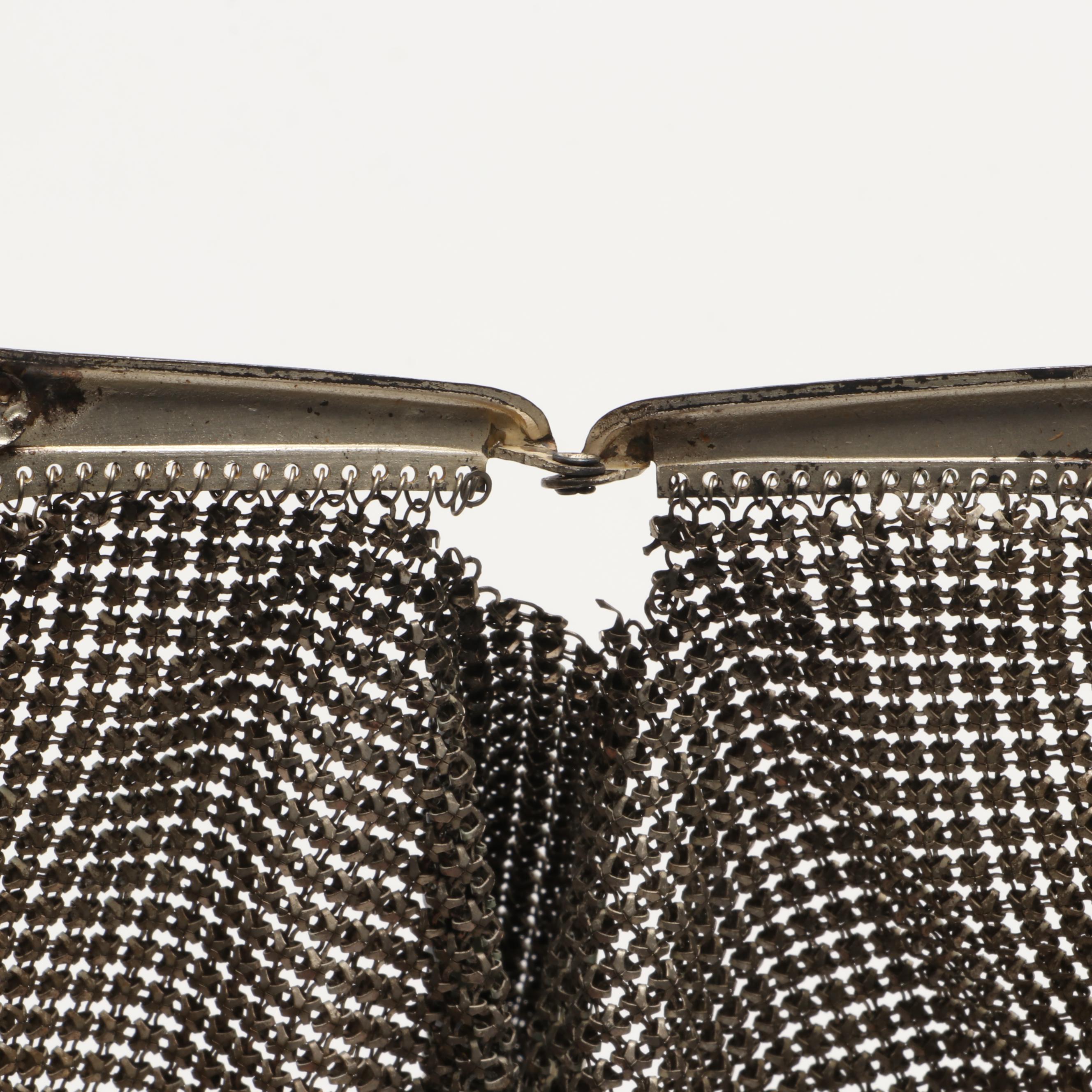 Whiting and Davis Art Deco El-Sah Enameled Metal Mesh Purse