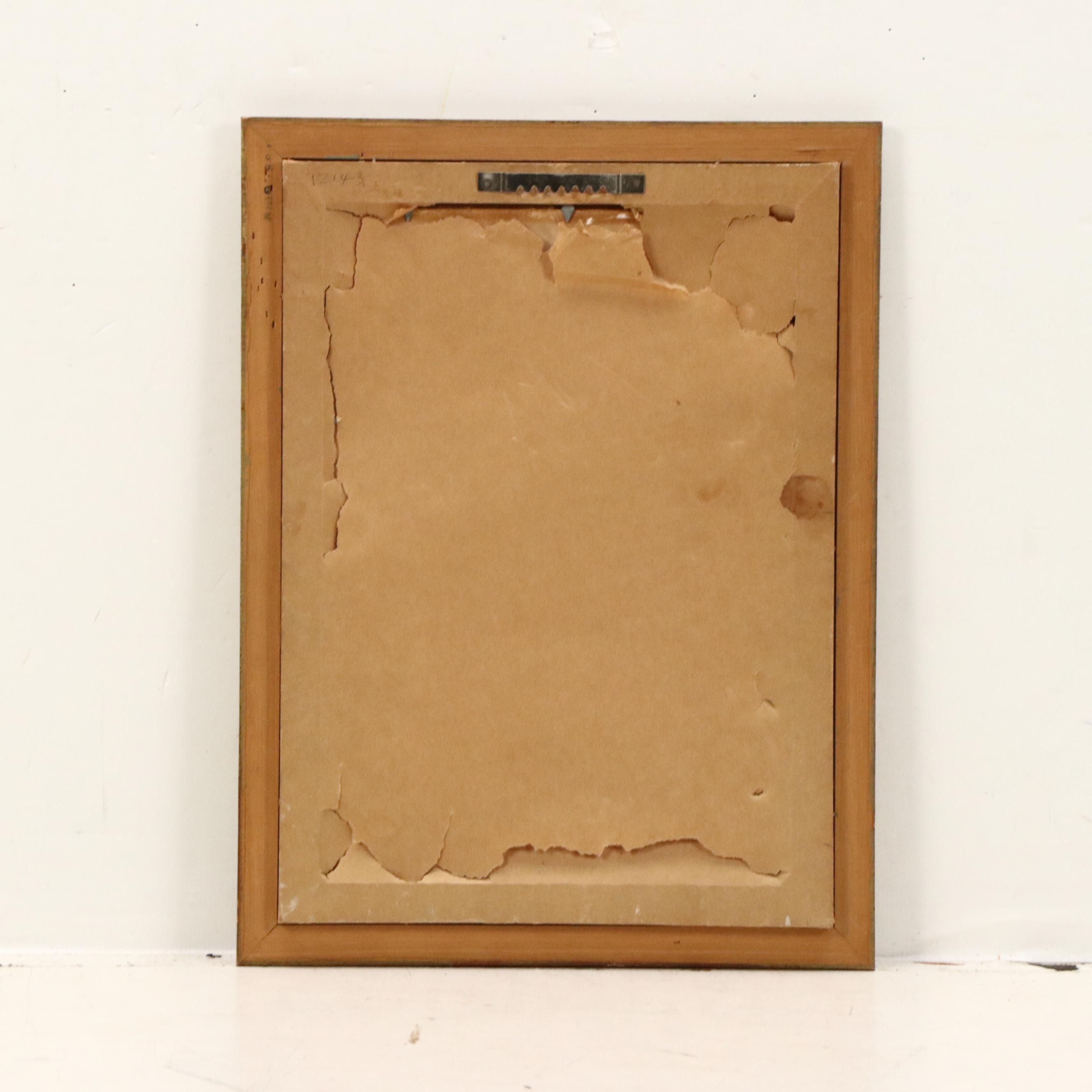 European Street Scene Watercolor Painting, 1886