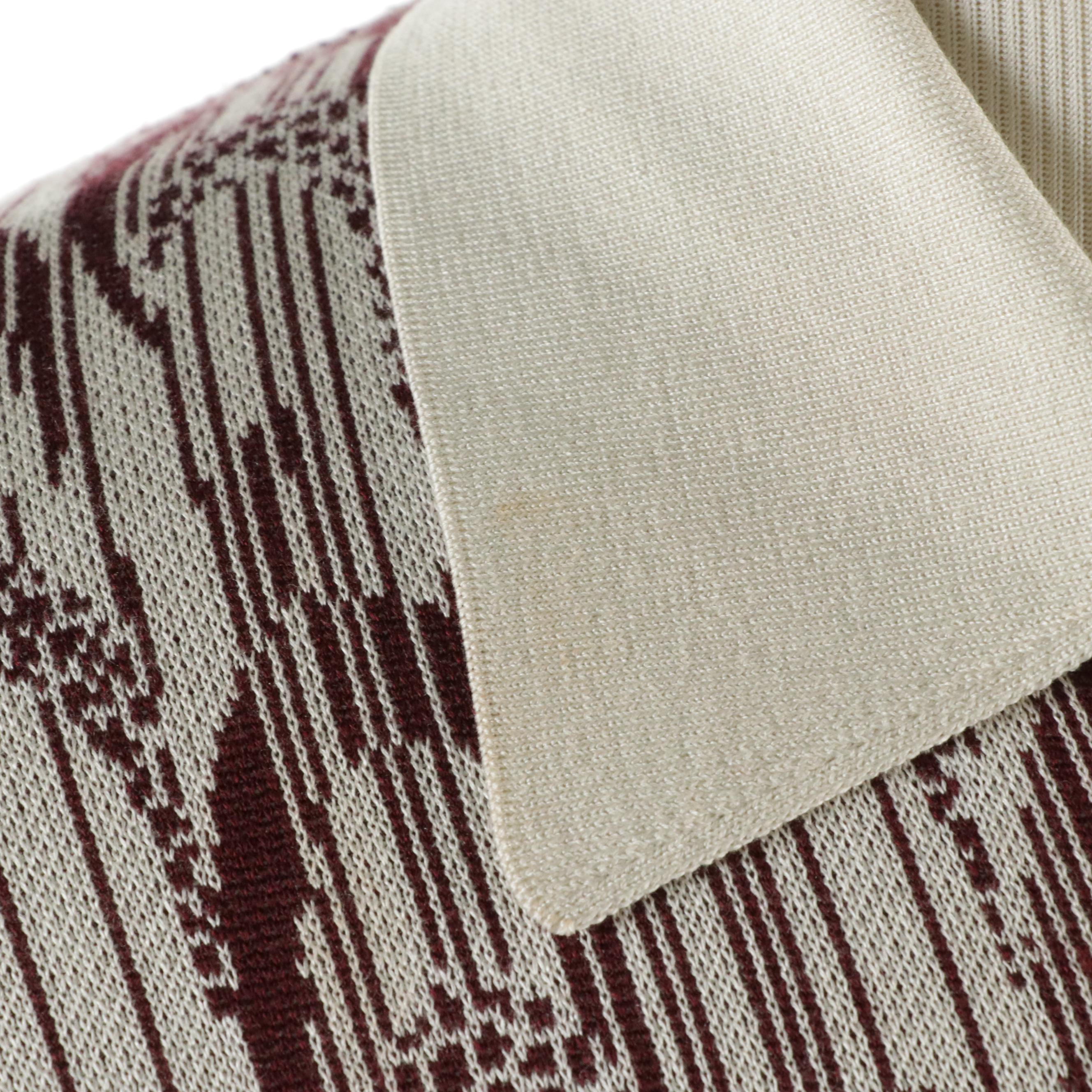 Men's Prada Printed Silk and Cotton Blend Knit Polo Shirt