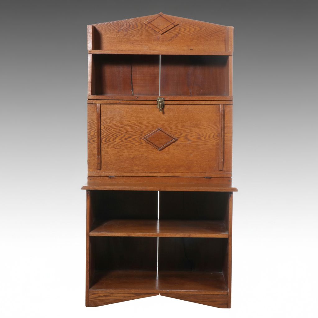 Late Victorian Oak Secretary Desk