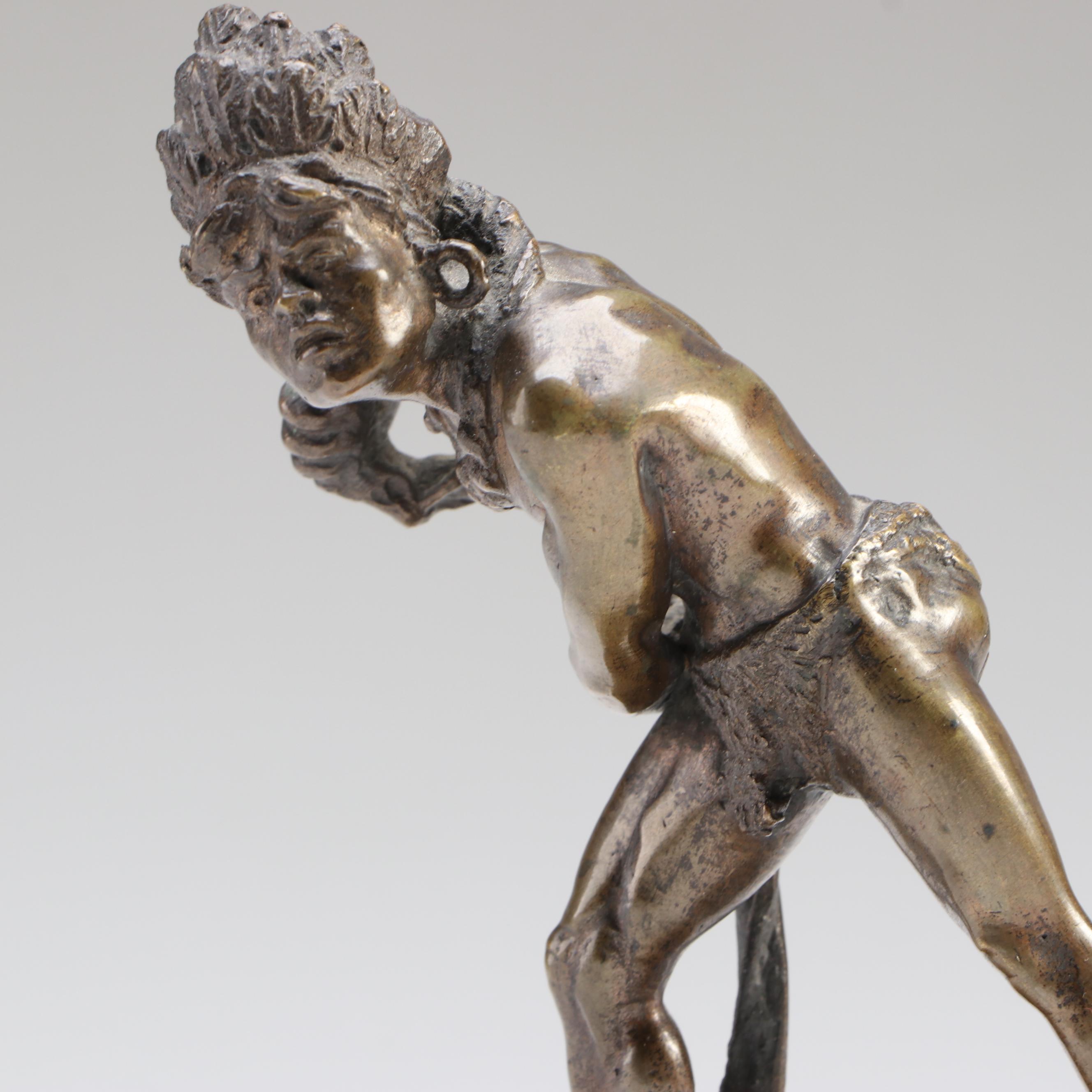 After Nicanor Plaza "The Last of The Mohicans" Bronze Sculpture on Stone Base